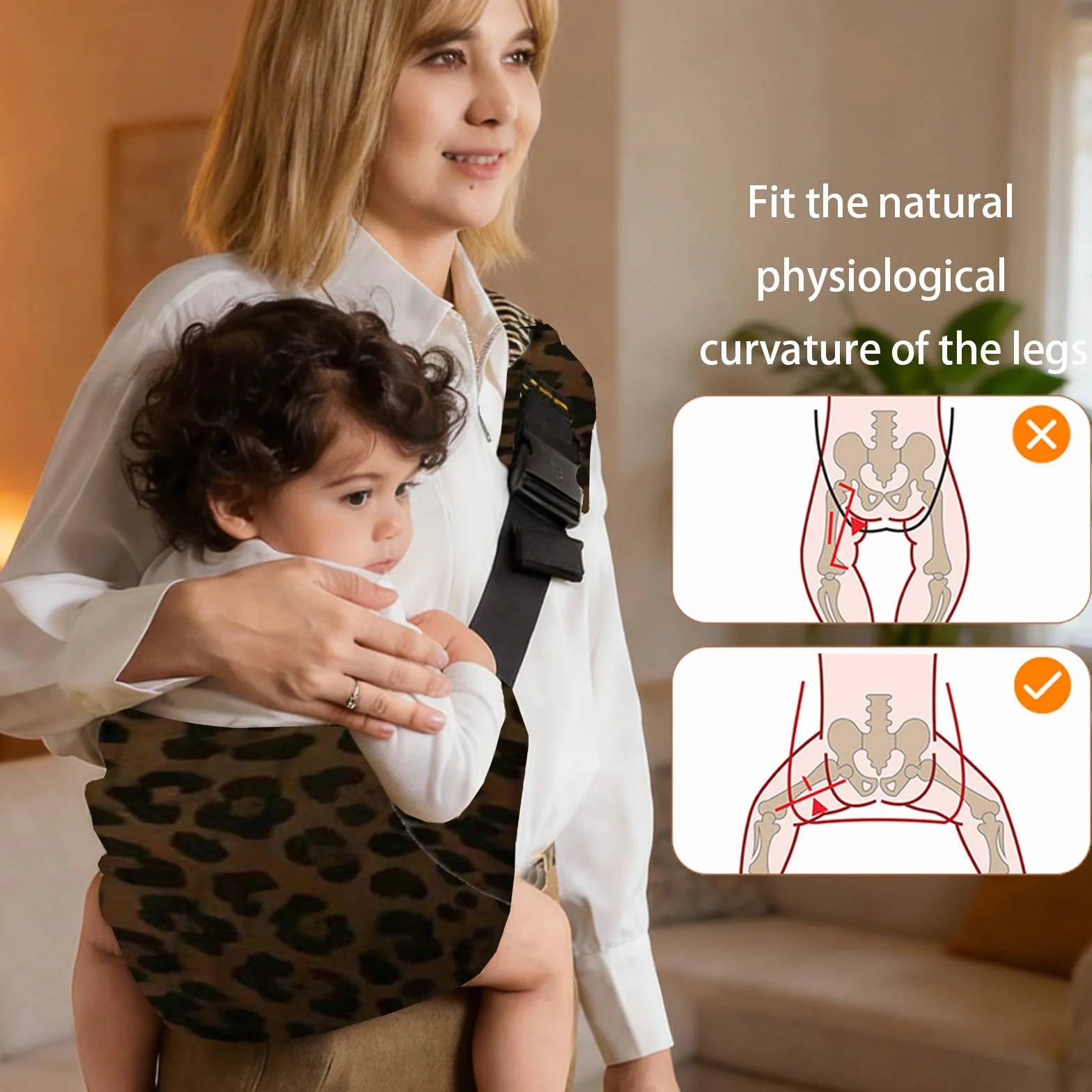 LUKIUP Fascia portabebè per neonati, Tracolla regolabile, Fascia portabebè laterale, Fascia ergonomica per neonati, per neonati, bambini piccoli fino a 20 kg (B)