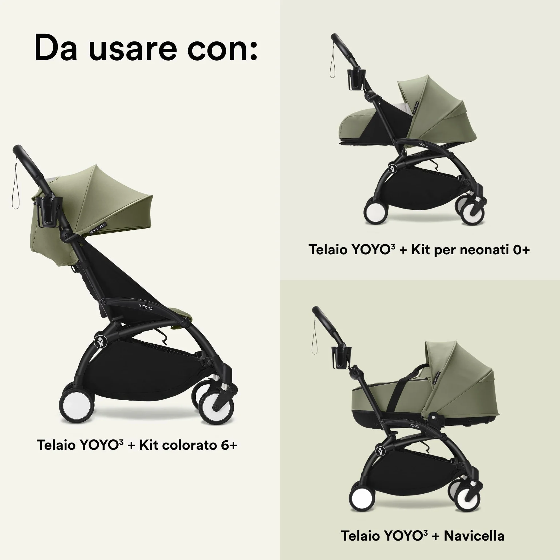 Portabicchieri Stokke YOYO - Facile da fissare in sei punti diversi sul passeggino YOYO