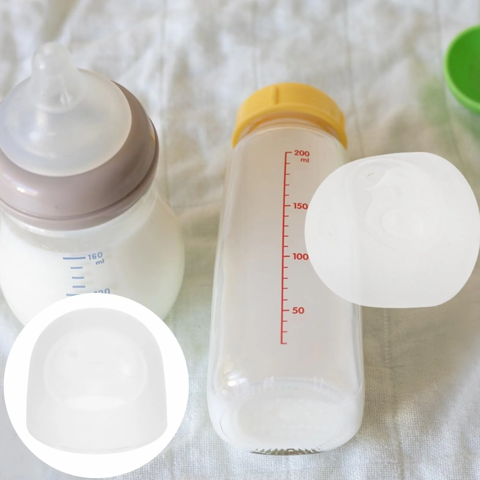 BESTonZON Set 3 Tappi Per Bottiglie Di Latte a Tenuta Stagna, Copri Bottiglia Anti-perdita in Plastica Riutilizzabili, Accessori Sostitutivi Per Bottiglie Domestiche