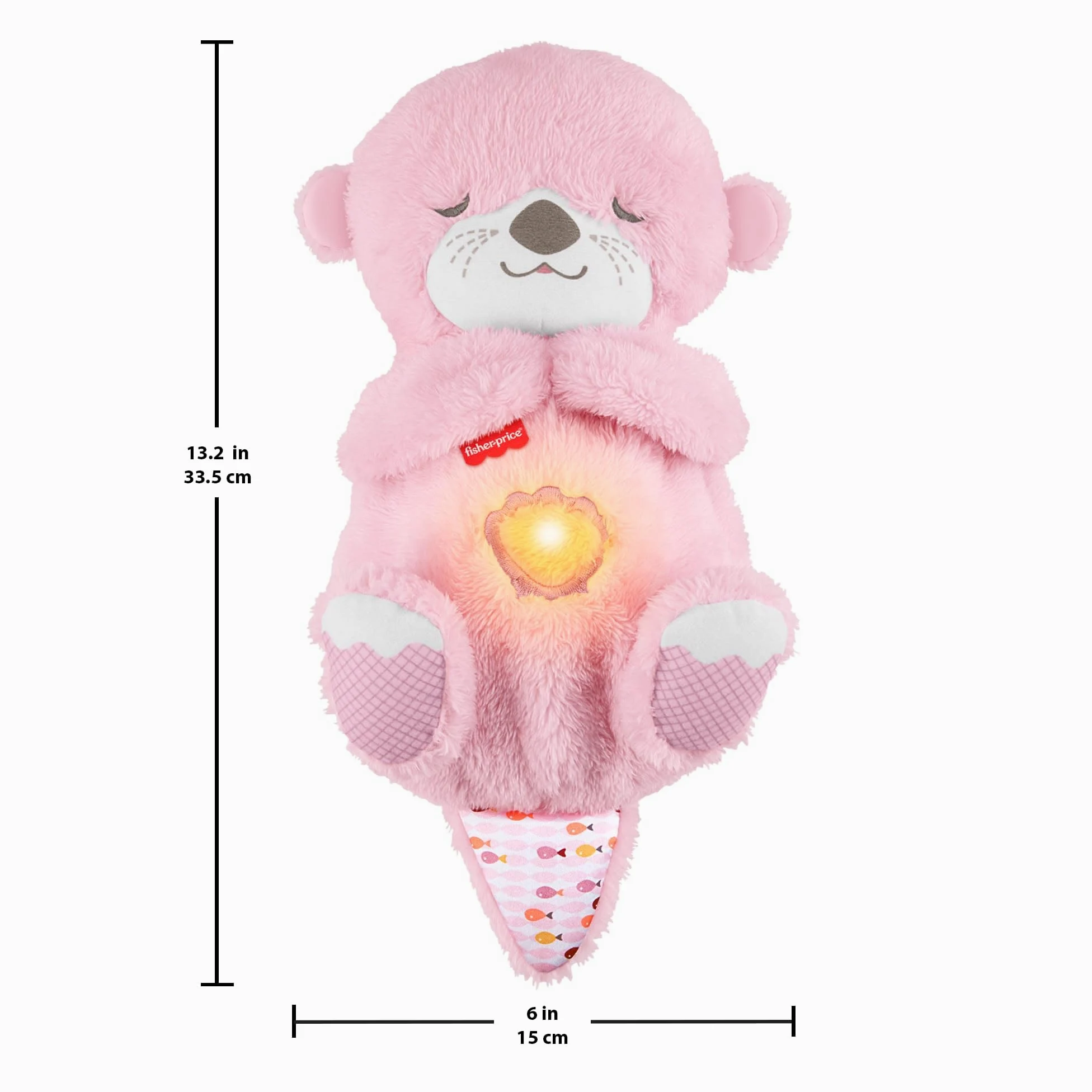 Fisher-Price - Lontra Rosa Soffice Relax, Peluche sensoriale Portatile con Movimento respiratorio e luci calmanti, Melodie per Il Sonno del Neonato, Giocattolo per Bambini, 0+ Mesi, JLJ33