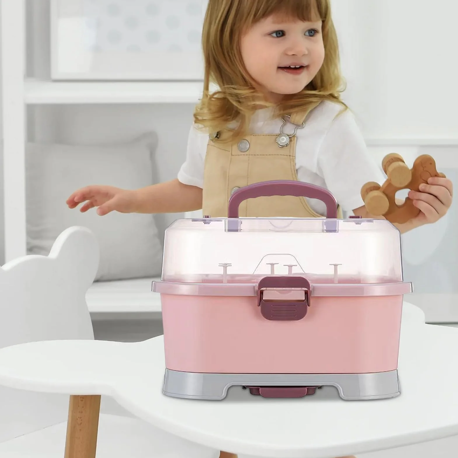 Organizzatore Per Biberon - Scatola Portatile di Grande Capacità con Coperchio per Conservazione | Organizzazione Casa Per Lavastoviglie Armadio Viaggio Lavaggio Lavello Frigorifero