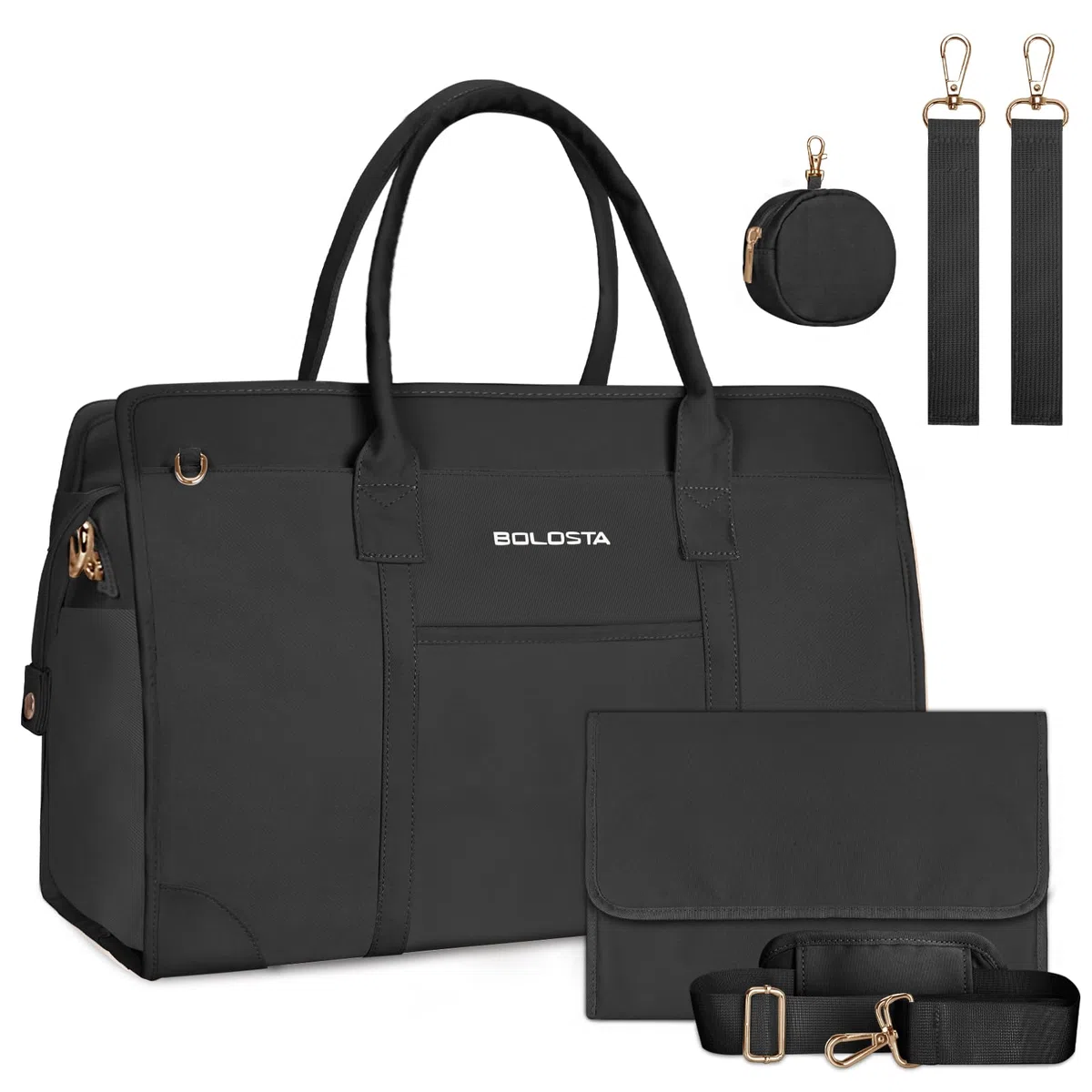 BOLOSTA Borsa per pannolini Tote per le donne Borsa per pannolini con fasciatoio Borsa da ospedale per lavoro e consegna Borsa da viaggio per maternità