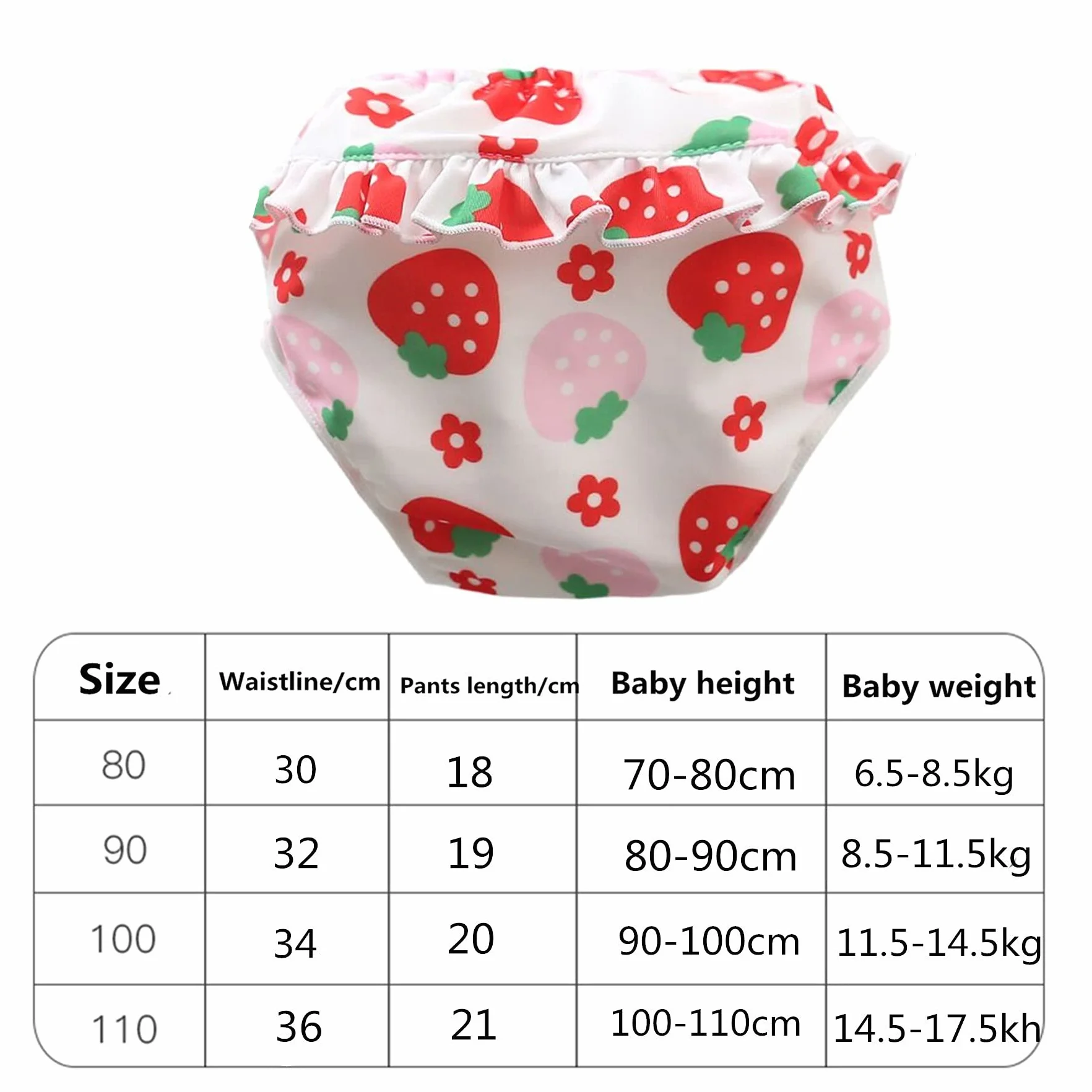 Pannolini da nuoto riutilizzabili, 2 pezzi pantaloni da nuoto per bambine (0-4 anni), pannolino da nuoto con volant, costume da bagno (colore C, XL-36-44lb/3-4 anni)