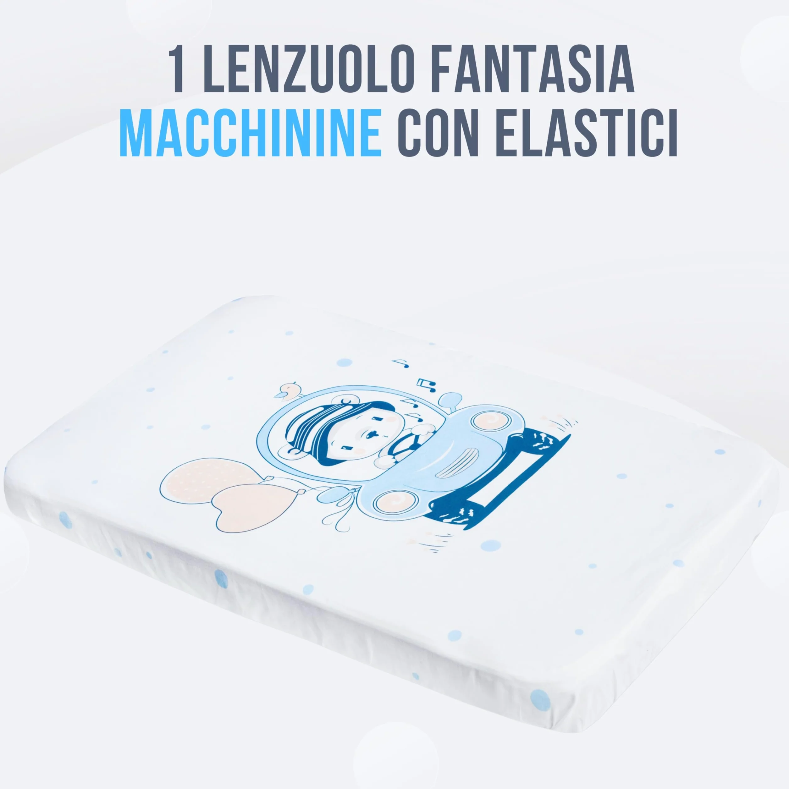 GOYSILA Set 3 Pezzi Lenzuola Next To Me Compatibili Chicco Next2Me Cotone 100% Certificato Oeko-Tex 2 Lenzuola con Angoli 83x50 cm e 1 Coprimaterasso Impermeabile Traspirante Salvapipì Lavabile Blu