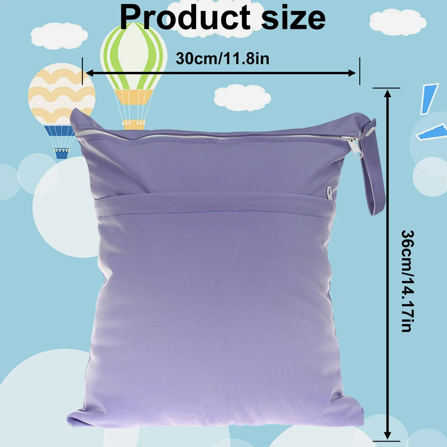 4 sacchetti impermeabili, riutilizzabili per pannolini asilo, grande borsa, chiusura lampo, per bambini viaggi, Sky Blue + Verde Erba, Viola + Rosa