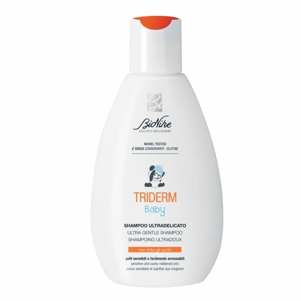 Bionike Tridem Baby - Shampoo Ultradelicato Neonato e Bambino per Pelli Sensibili, Deterge Delicatamente e Non Irrita gli Occhi, Azione Condizionante e Protettiva, Ideale per Lavaggi Frequenti, 200 ml