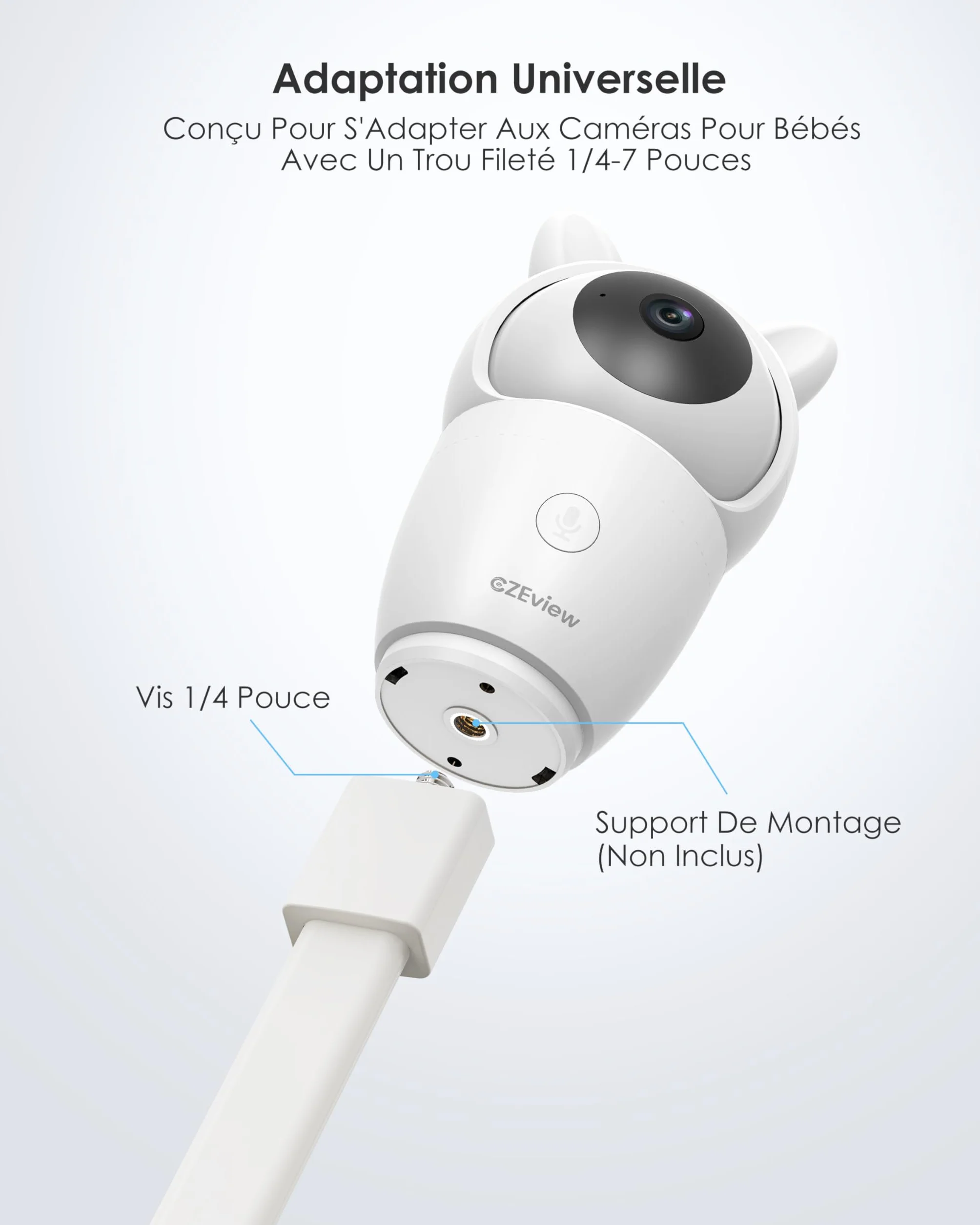 CZEview Derebir - Supporto per fotocamera per neonati, compatibile con la maggior parte dei video baby phone