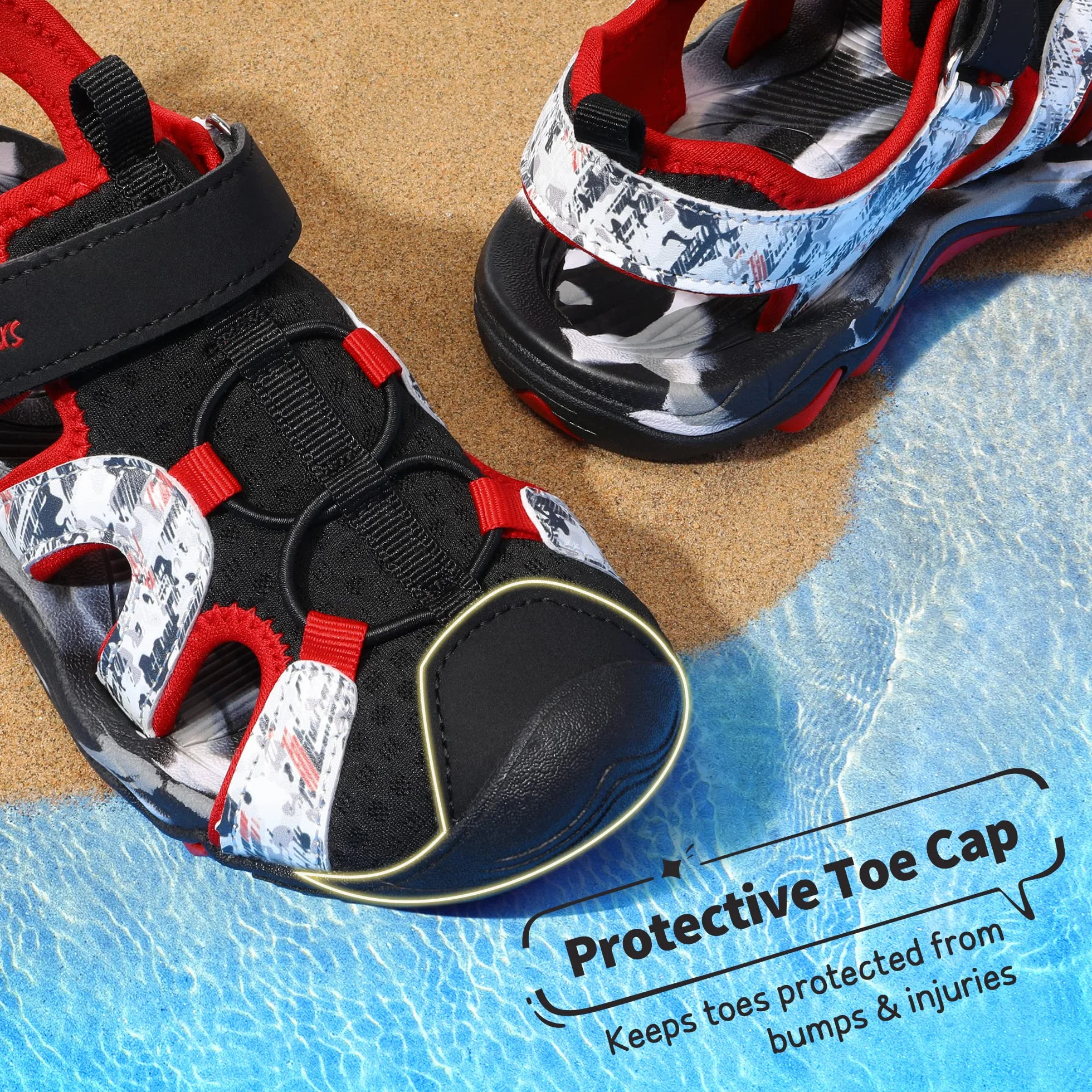 DREAM PAIRS Kids Sandali Sportivi Bambini Unisex Estivi Scarpe Trekking Punta Chiusa Sport Aria Aperta