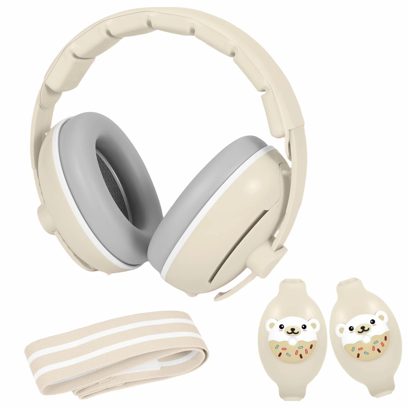 2 in 1 Cuffie Neonato Antirumore, Confortevole Per Sonno, Viaggi e Attività Quotidiane, Protezione Acustica Fino a 48 Mesi, Riduzione del Rumore 25dB, Archetto Regolabile e Antiscivolo