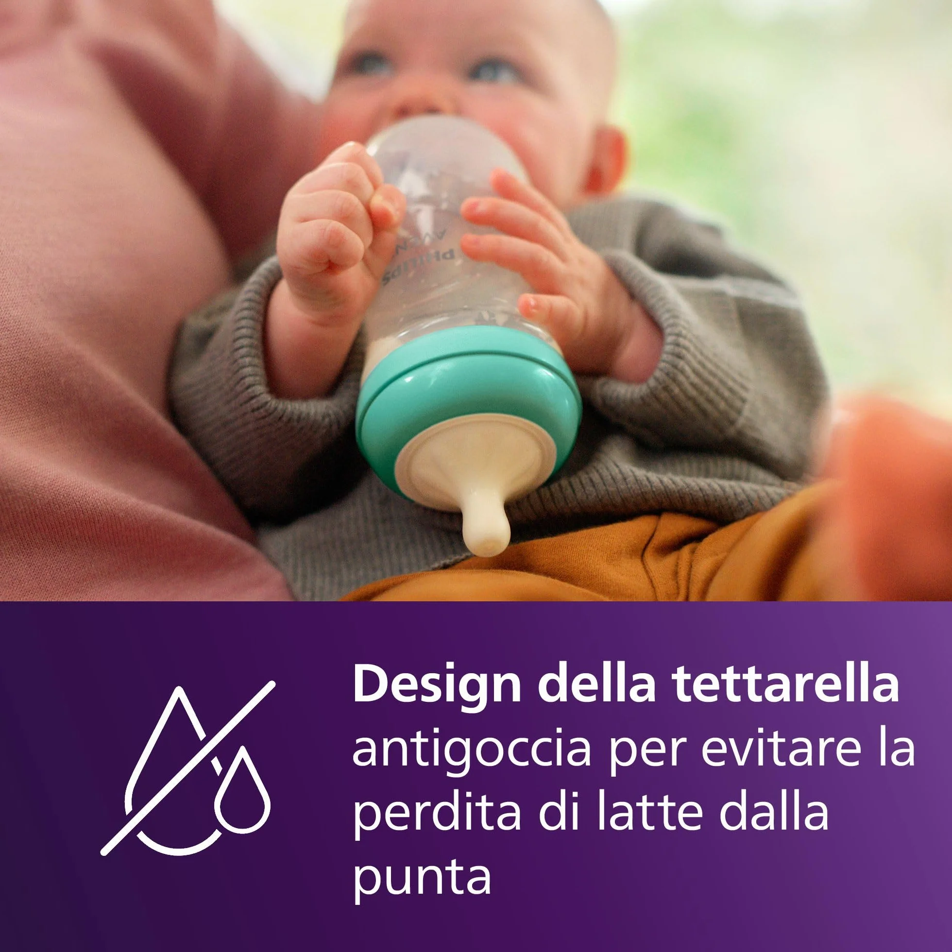 Philips Avent Natural Response Baby Bottle da 260°ml (9 oz) con tettarella a flusso medio (flusso 3), confezione da 3, con design tropicale, SCY903/73