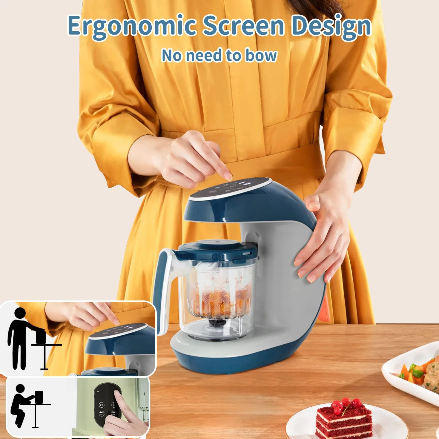 Leogreen Cuocipappa Bambini Robot da Cucina Multifunzione 7 in 1 Cottura a Vapore, Omogeneizzatore, Frullatore, Riscalda, Sterilizzare, Scongela, Scaldabiberon, Pulizia Automatica, SENZA BPA