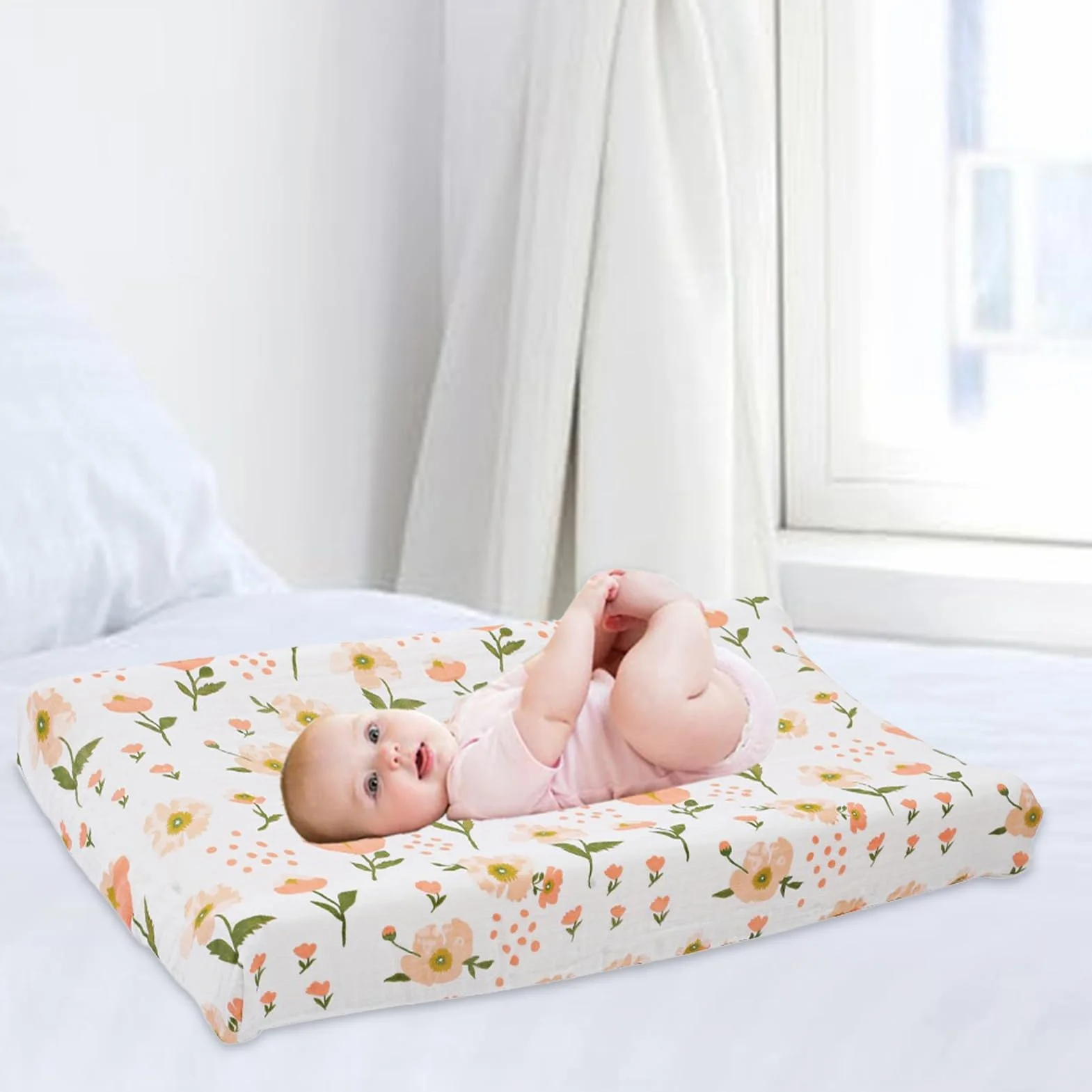 Floral Diaper Changing Pad - Waterproof Change Mat | Waterproof Changing Pad Liners | Soft And Surfaces Ensures Utmost Comfort For Little Your | Hand Or Machine Wash