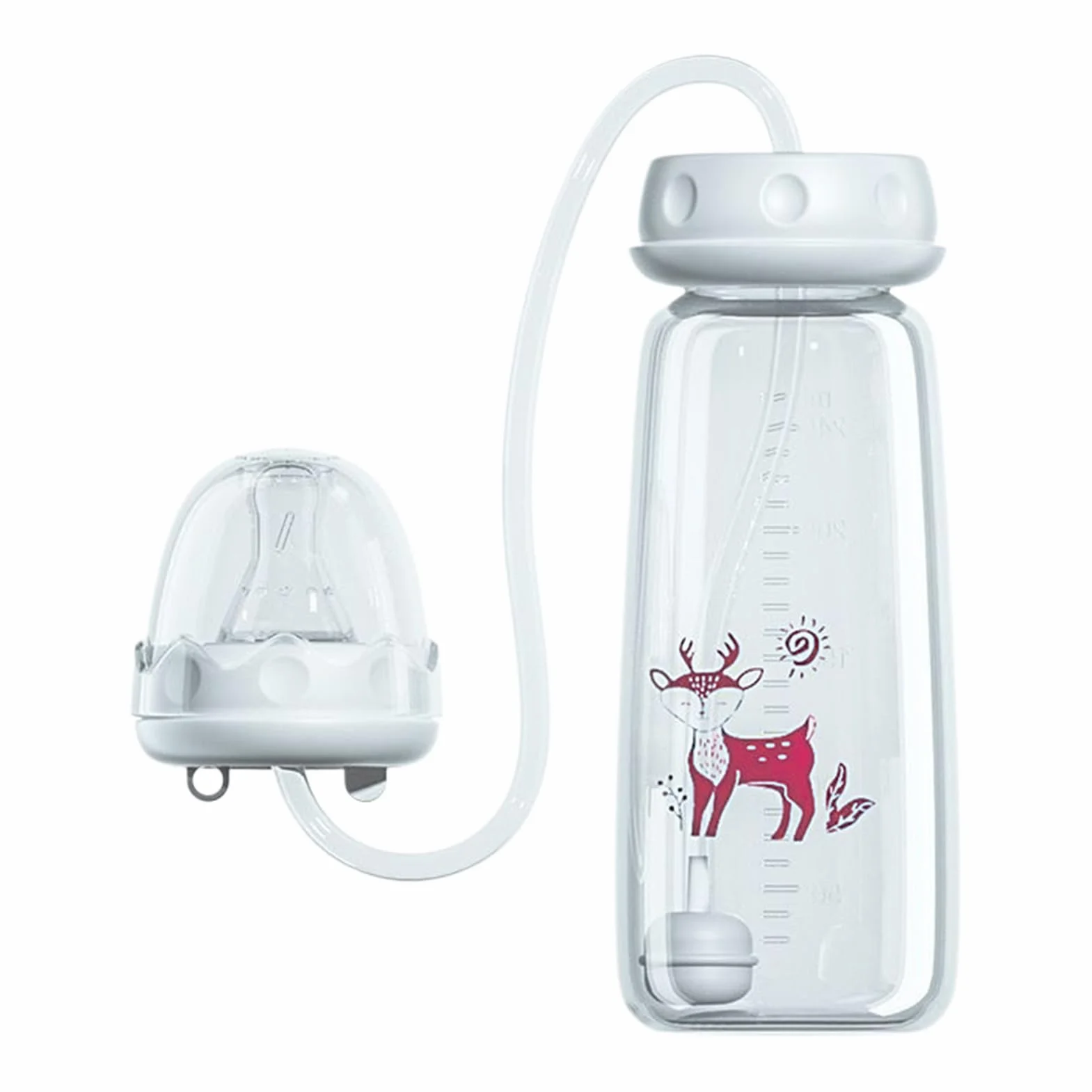 Biberon Anticolica 3 In 1 A Mani Libere, Biberon In Silicone A Prova Di Perdite Da 240 Ml Con Tettarella Regolabile E Cannuccia, Biberons Portatile A Prova Di Perdite Per Casa, Hotel, Viaggi
