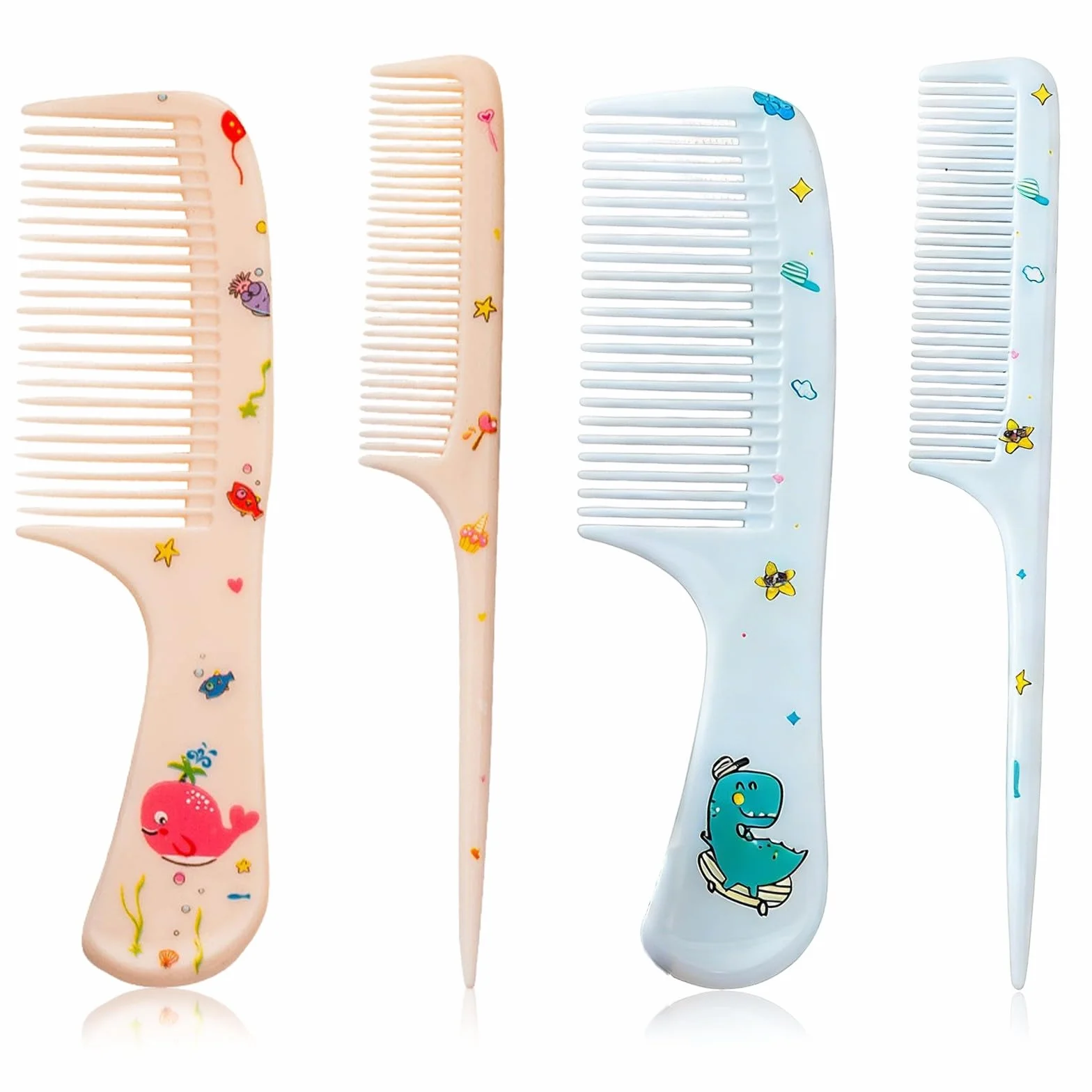 4 Pcs Spazzole per Capelli e Pettini Bambina,Set Parrucchiera Bambina,Pettine Districante per Capelli Bagnati e Asciutti,Pettine Neonato Crosta Lattea,Spazzola a Coda di Ratto Ragazze e Ragazzi