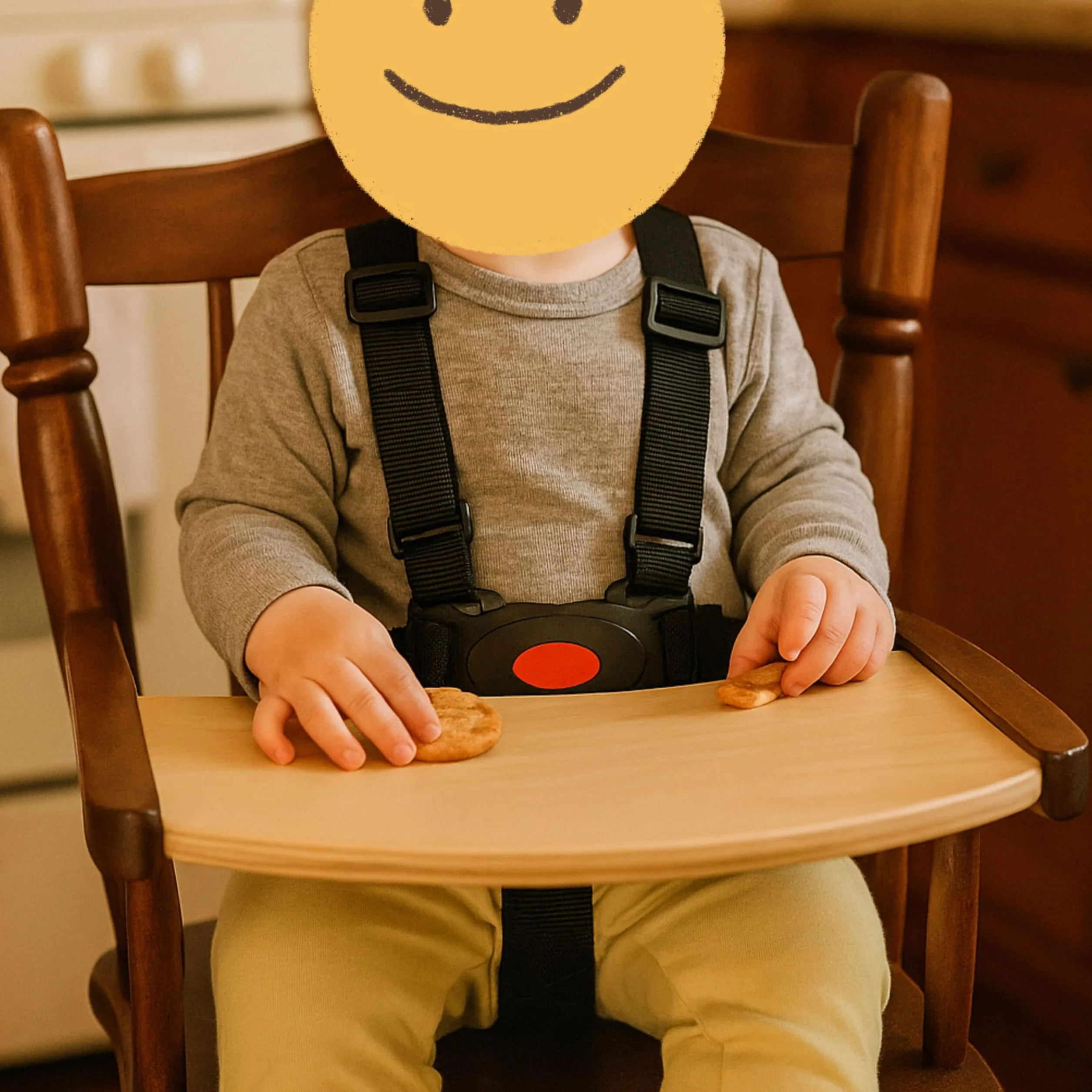Sistema Cinture a 5 Punti con spallacci per infilare – Accessori Passeggino, Carrozzina, Seggiolone – Cintura di Sicurezza Bambino, Imbracatura Facile da Collegare, con Fibbie a Barra per Anelli Fissi