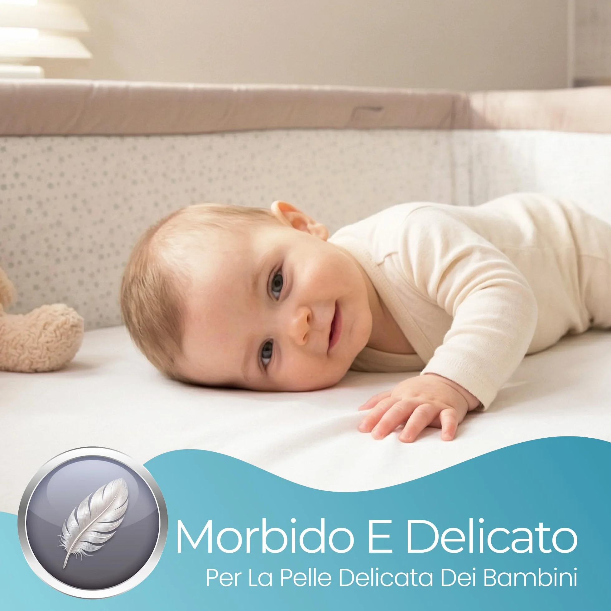 Lenzuola Next To Me 51x85 – Set Di 2 Pezzi Colore Bianco Lenzuolo Angoli Next To Me in 100% Cotone Biologico - Elasticizzate e Ultra morbide