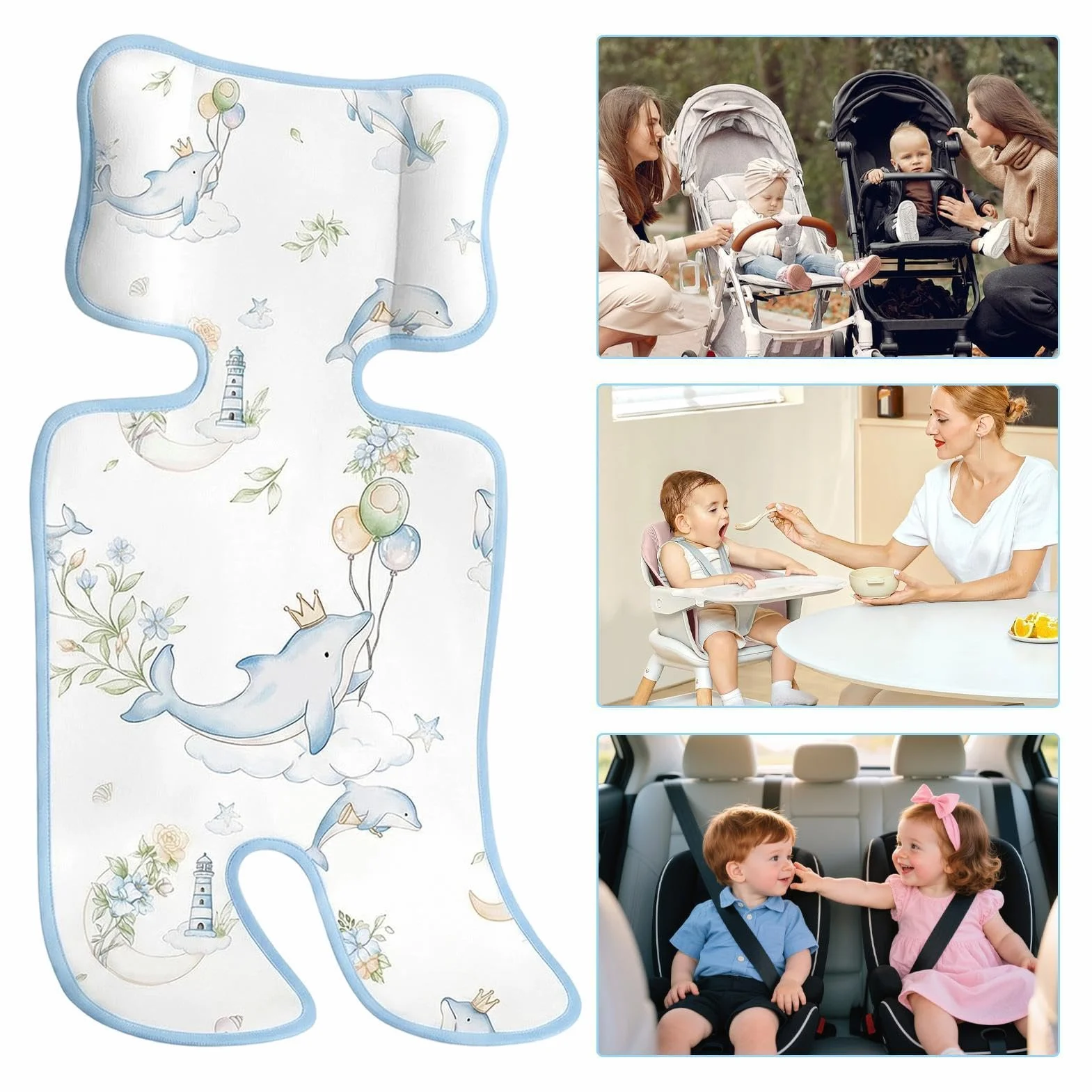 Coprisedile per passeggino, morbido inserto universale traspirante, tappetino refrigerante per seggiolino auto, per viaggi, passeggiate, , shopping, casa, cameretta dei bambini, pigiama