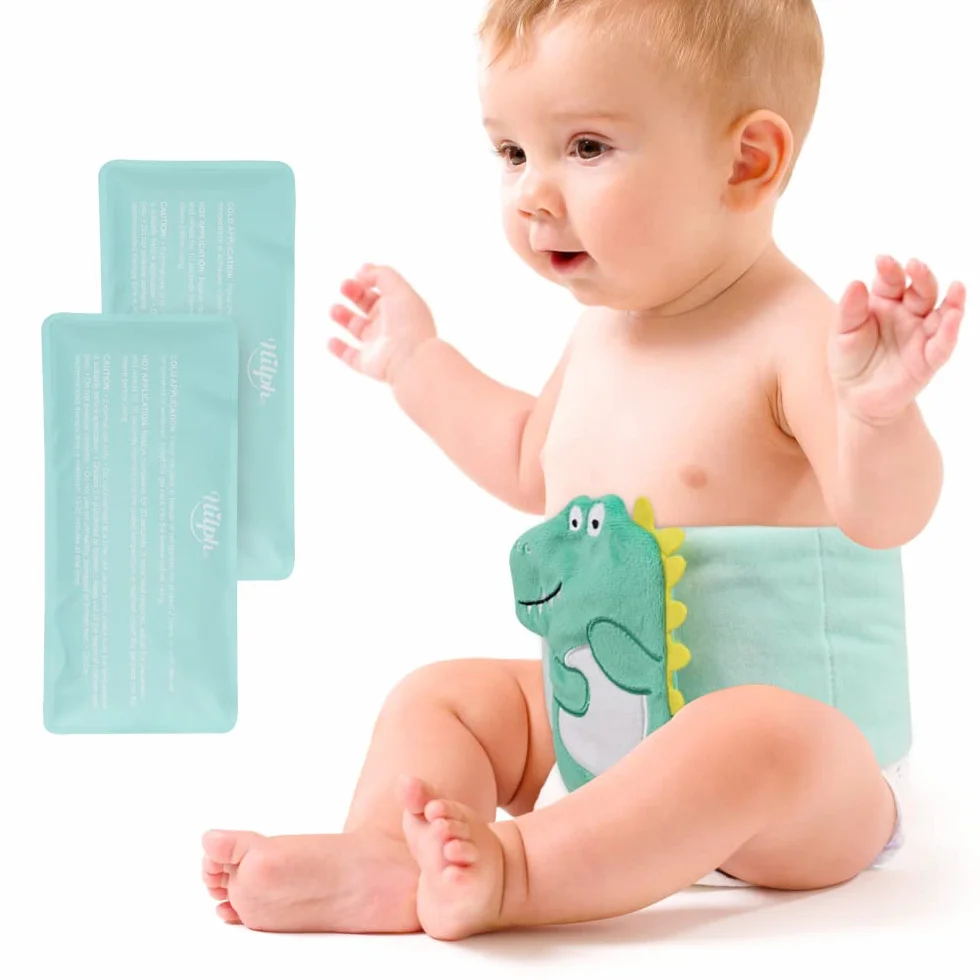 Hilph Cuscinetto Riscaldante per Neonati Riempito di Gel Cintura per Coliche, Gas, Crampi allo Stomaco e Digestione, Allevia Dolori Addominali e Gonfiore nei Bambini