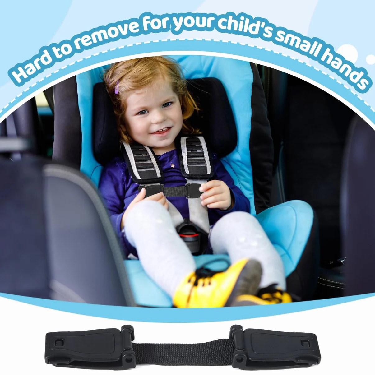 4 Pezzi Fibbia Di Sicurezza Seggiolino Auto, Fibbia Gancio Cintura Seggiolino Auto Bambino, Clip Bambino Cintura Di Sicurezza Auto per Seggiolini e Passeggino (Nero)