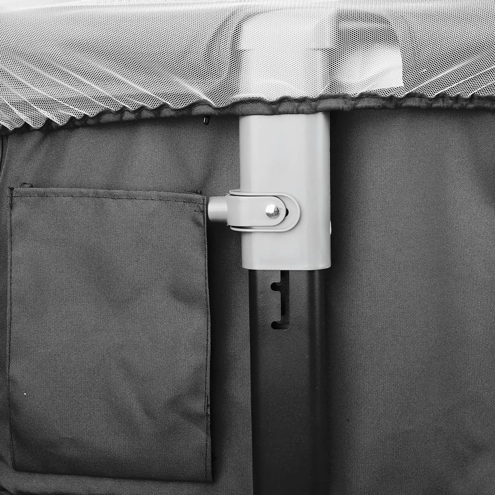 HUOLE 3 in 1 Culla Neonato Fianco Letto, Lettino Neonato Dondolo con Materasso, Culla Co-Sleeping Fino a 25 kg, Altezza Regolabili, Inclinazione di 20°-104 * 52 * 100-110 cm-nero