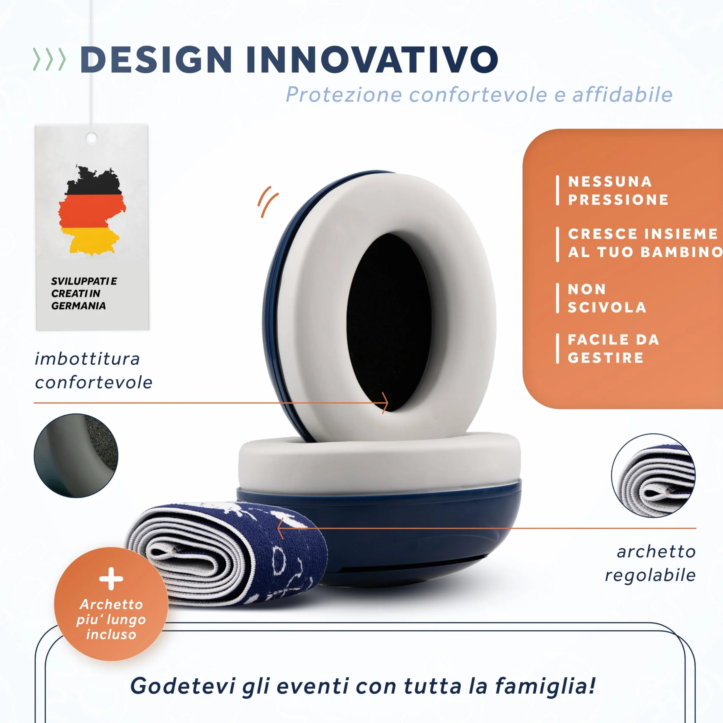 Schallwerk ® Mini+ Cuffie Antirumore Bambini - Protezione dell'udito per Bambini e Neonati - Cuffie Neonato Antirumore, Neonato, Bambino, Aereo, Rumore