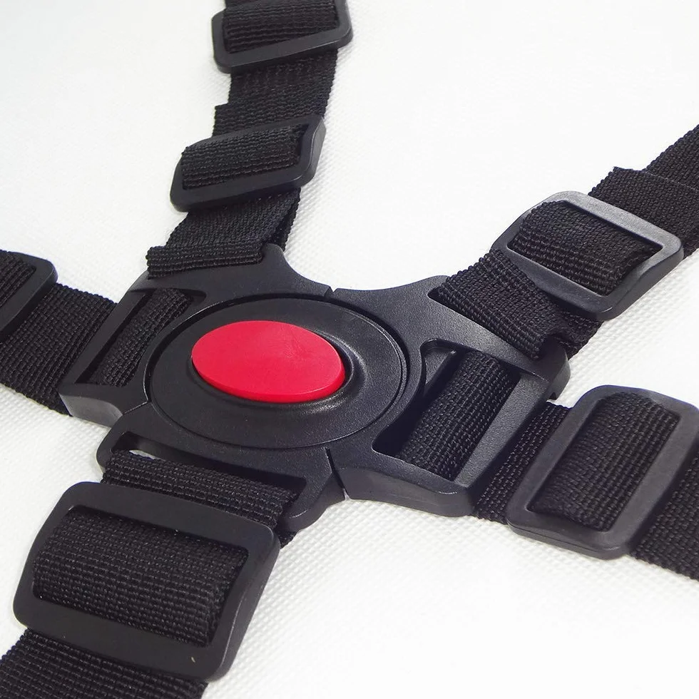 Jolik Imbracatura Per Seggiolone 5 Punti - Cintura di Sicurezza Universale e Regolabile Per Bambini - Per Carrozzina, Passeggino (Nero)