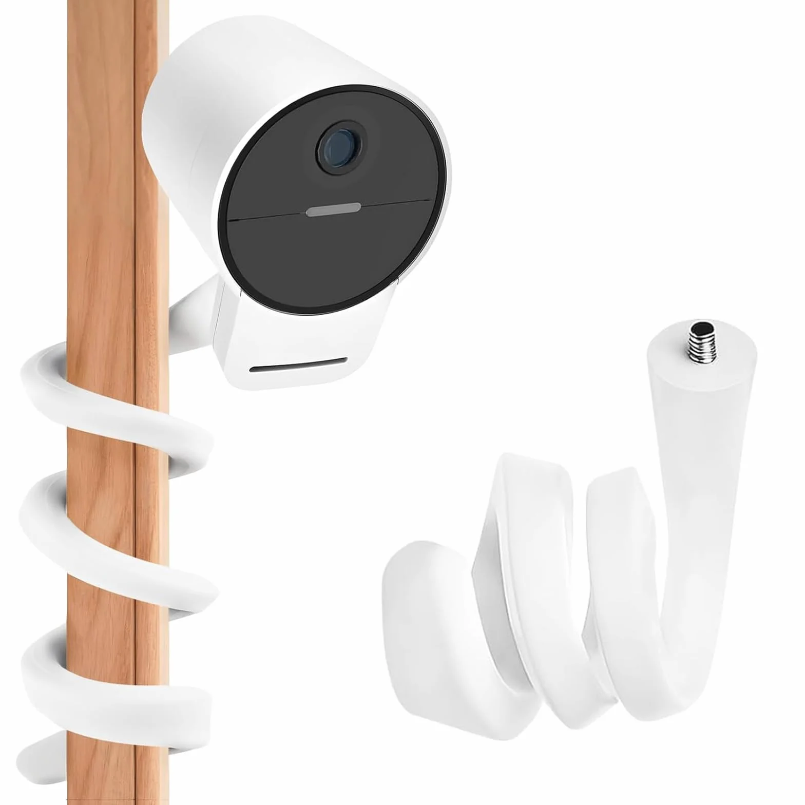 Supporto Baby Monitor Universale, Braccio Flessibile per Telecamera Culla, Compatibile con Supporto Telecamera Senza Fori per Monitoraggio Neonati, Bianco