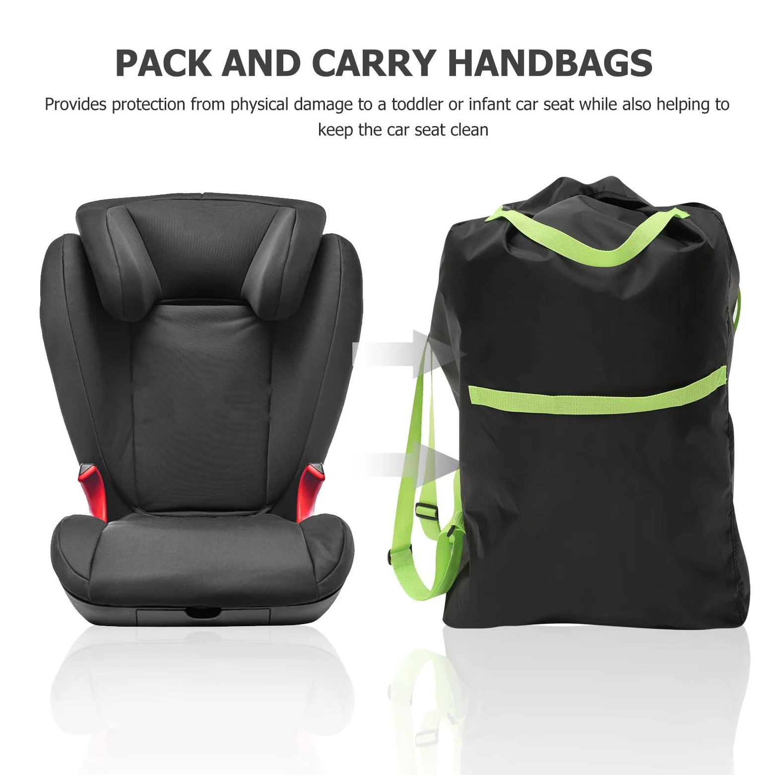 OUNONA Borsa per Passeggino da Viaggio Gate Check, Doppia | Tessuto Oxford Nero, Tracolla Doppia, Idrorepellente, per Spostamenti e Protezione del Passeggino