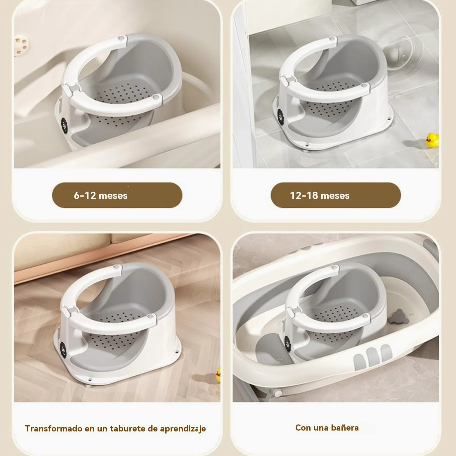 Seggiolino per Bagnetto Sedia da Bagno Antiscivolo con Sensore di | Accessorio Sicurezza per Doccia Bambini Ideale per Casa Viaggi Compleanni e Regali