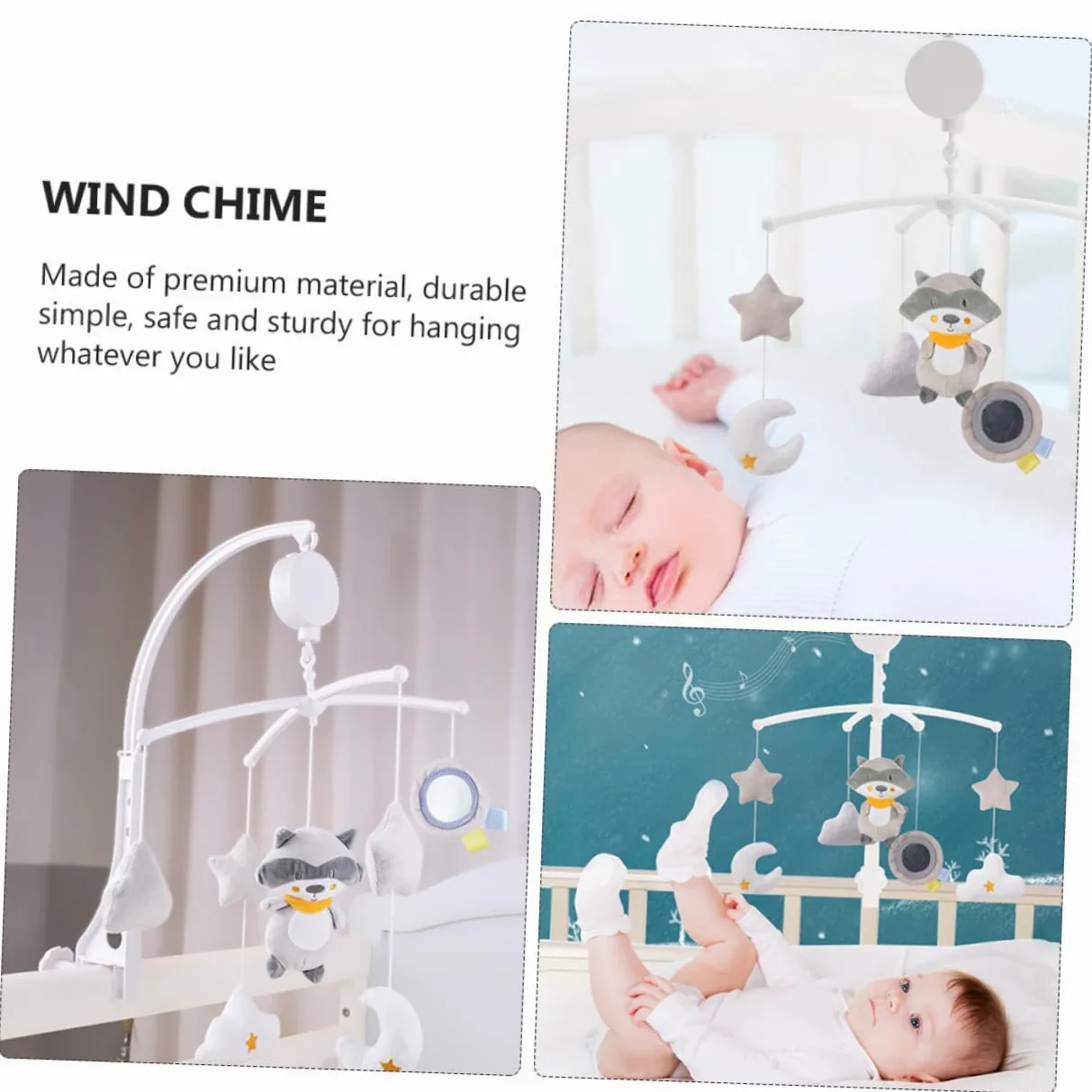 Carillon Musicale Rotante per Culla, Ornamento Cameretta | Plastica, Accessorio Appeso per Lettino, Regalo per Compleanno o Shower, per Ragazzo Ragazza