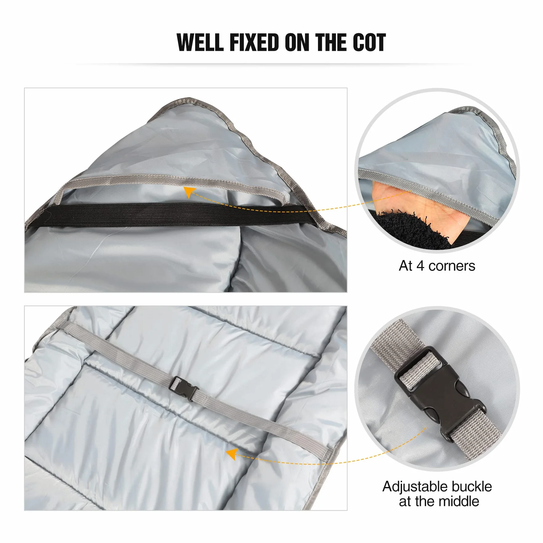 REDCAMP morbido cuscino da campeggio, letto pieghevole 190x70 cm, cotone spesso, imbottitura poliestere di alta qualità, grigio scuro