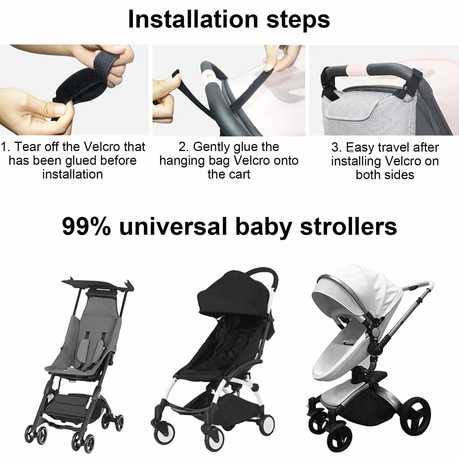 Borsa Organizer Universale Per Passeggino Neonato, Pram Bag Organizer Carrozzina Buggy Storage Bag, Multifunzione Borsa Cambio Neonato con Tracolla, Borsa per Neonati Biberon Pannolini (Nero)