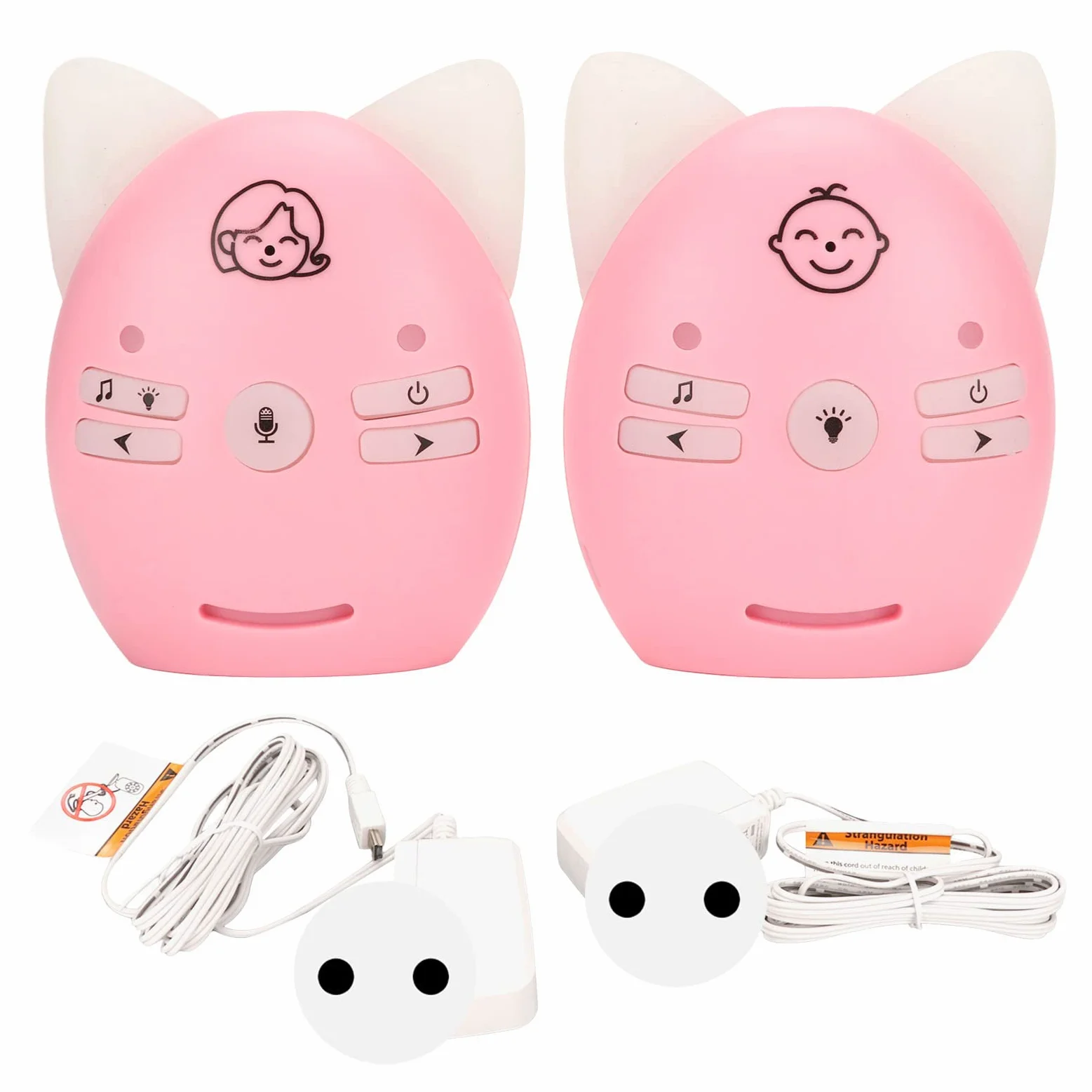 Baby Wireless Two Way Voice, Easy Carry 10dBm Audio Baby Monitor Suono Chiaro per la Casa (Rosa)