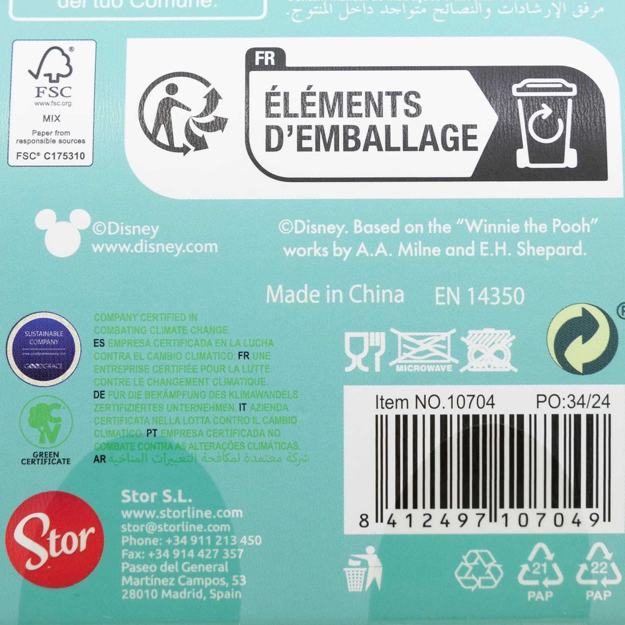 STOR Biberon con Manici Minni 360ml Collo Largo Tettarella Silicone 3 Posizioni Disney Baby Sistema Anti-Coliche Senza BPA 0 Mesi Plus