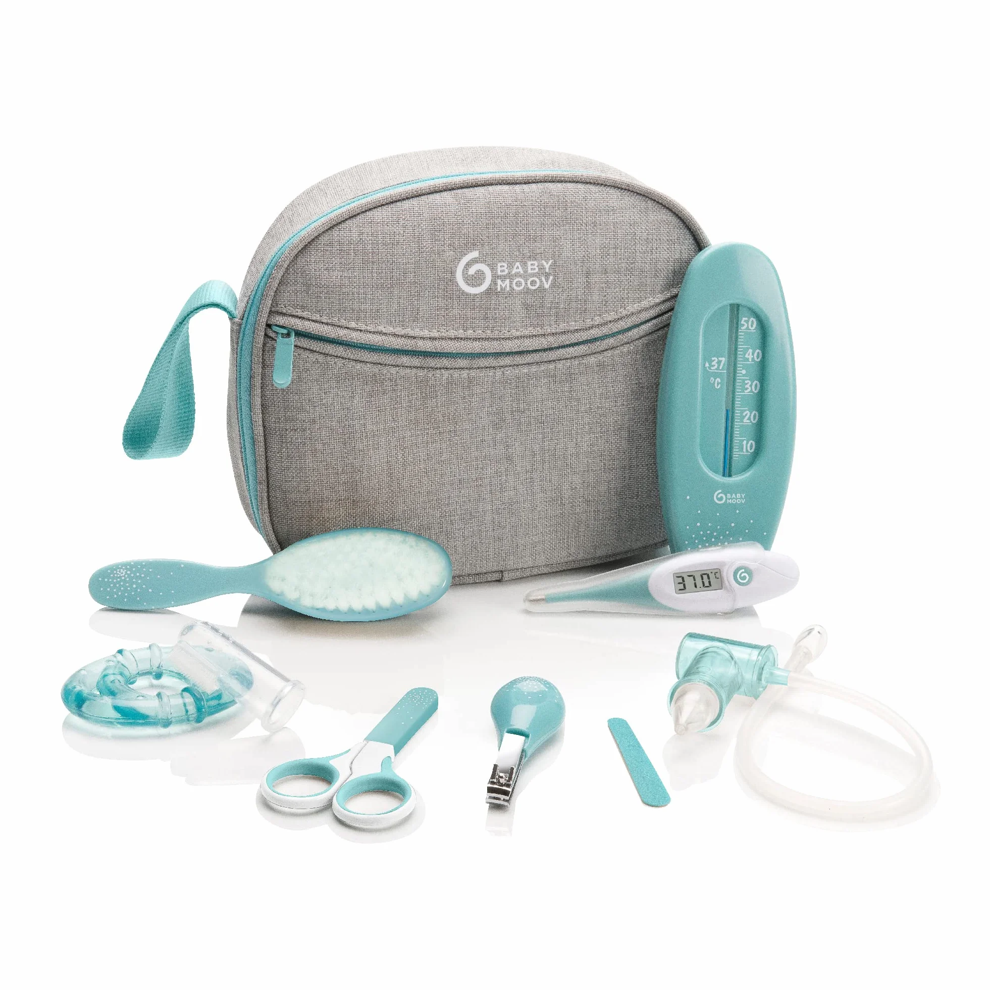 Babymoov A032002 Set per l'Igiene e Cura del Bambino, 9 Accessories, Blu (Aqua)