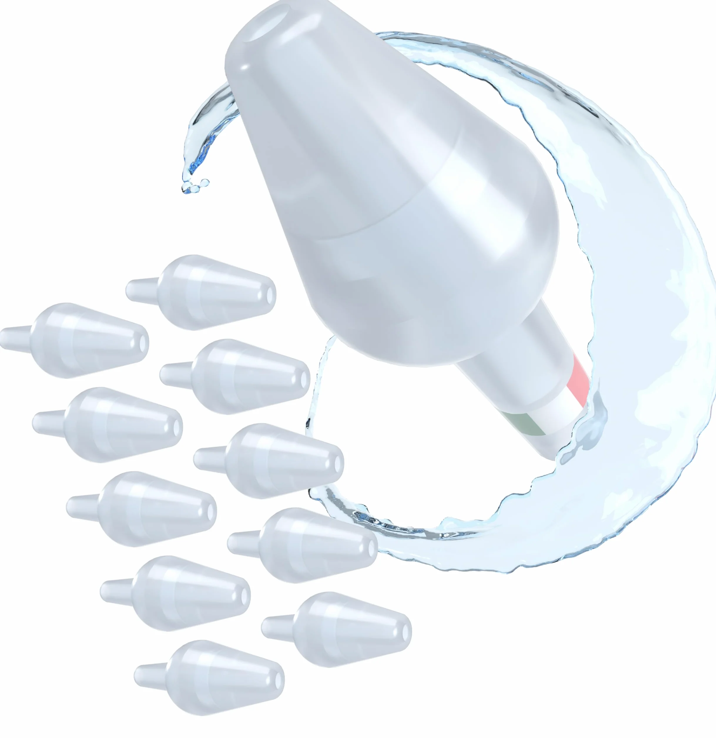 Rino Set Olive Nasali per Lavaggi Neonato, Bambini e Adulti, Made in Italy per Soluzione Fisiologica (10 Olive)