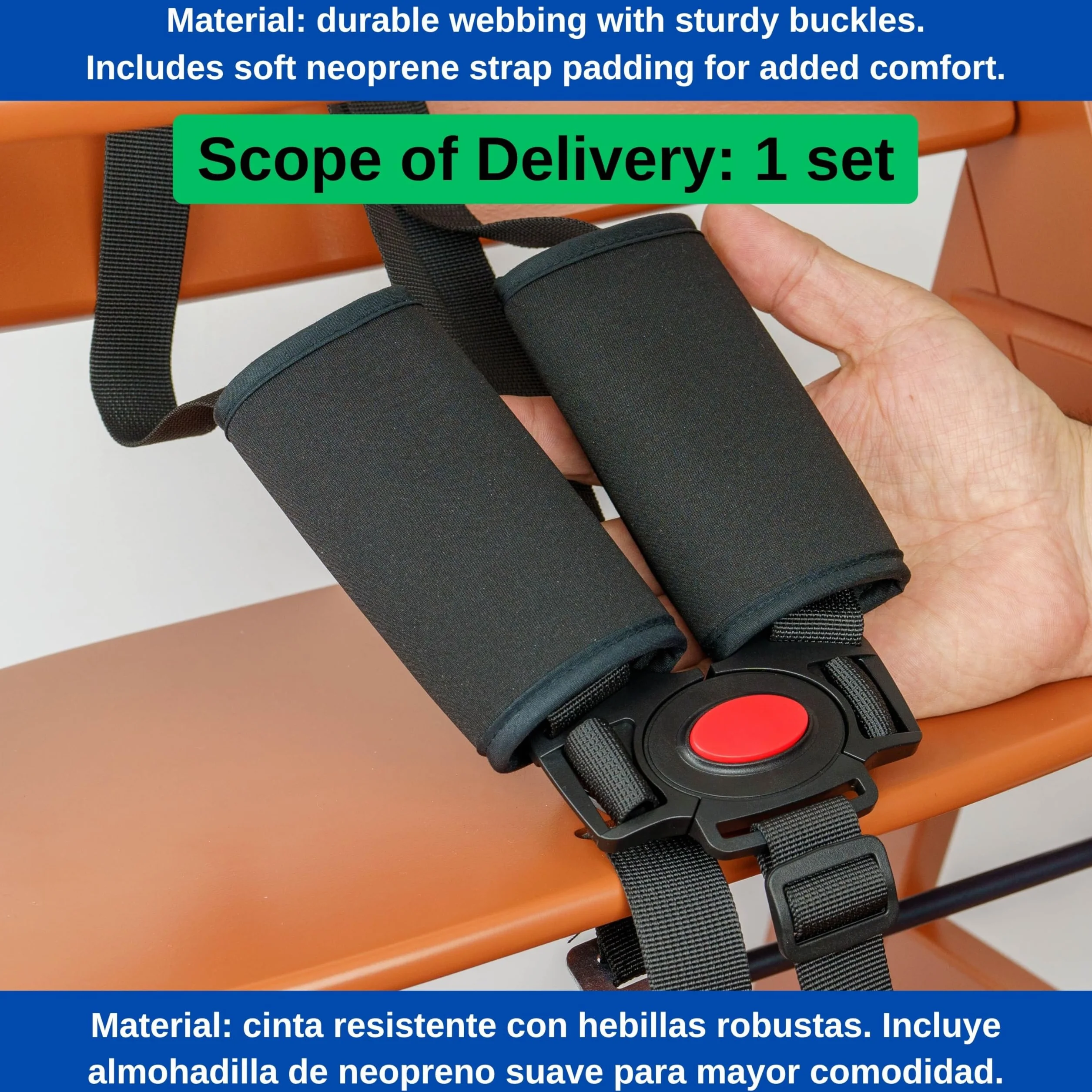 Imbracatura di sicurezza per seggiolone con cuscinetti per cinture, 1 Set, compatibile con Hauck, Stokke Tripp Trapp, Roba, sistema di imbracatura a 5 punti per seggioloni per bambini