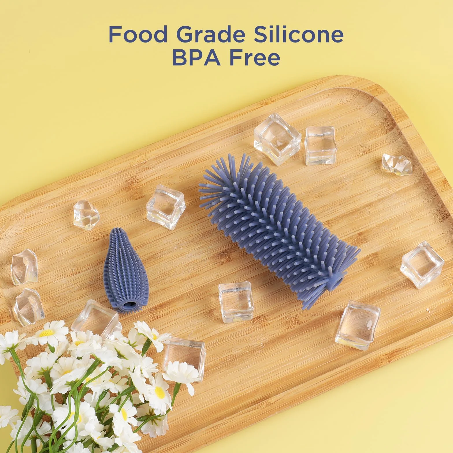 AiQInu Spazzola per Biberon, 4 in 1 in Silicone, Senza BPA per Tutti i Tipi di Bottiglie con Spazzola per Capezzoli, Cannuccia e Biberon a Tesa Larga