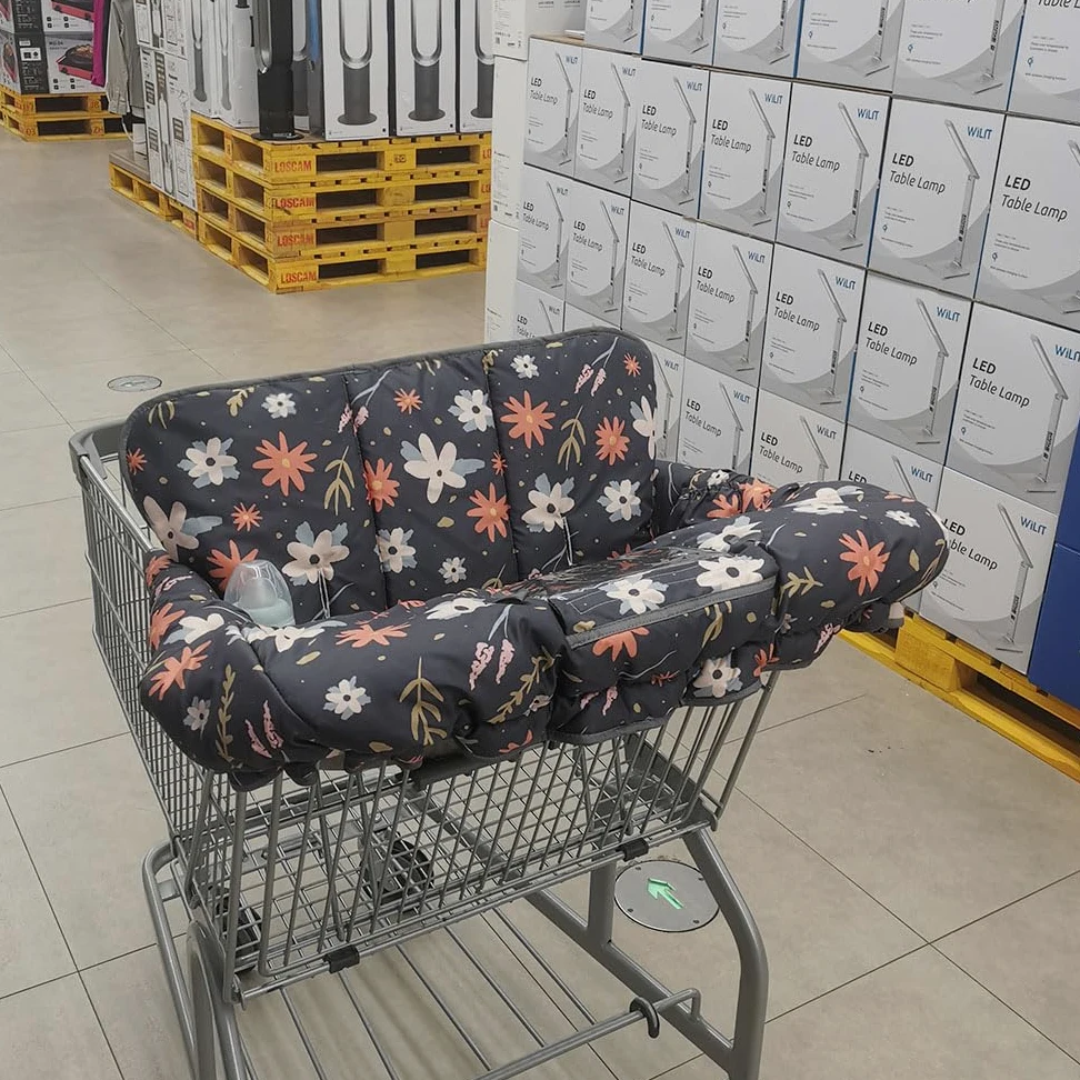 Fodera per carrello della spesa per neonati/bambini, Accogliente fodera per seggiolone, copertura del carrello della spesa, blu scuro
