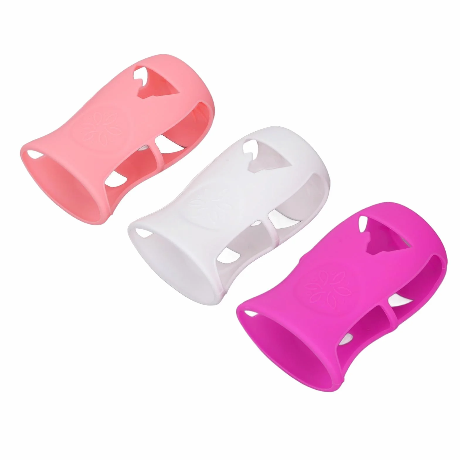 Custodia in Silicone per Biberon da 240 Ml Custodia Morbida in Silicone Infrangibile per Biberon in Vetro da 8 Once con Isolamento e Protezione Lavabile in (Bianco+Rosa+Viola)
