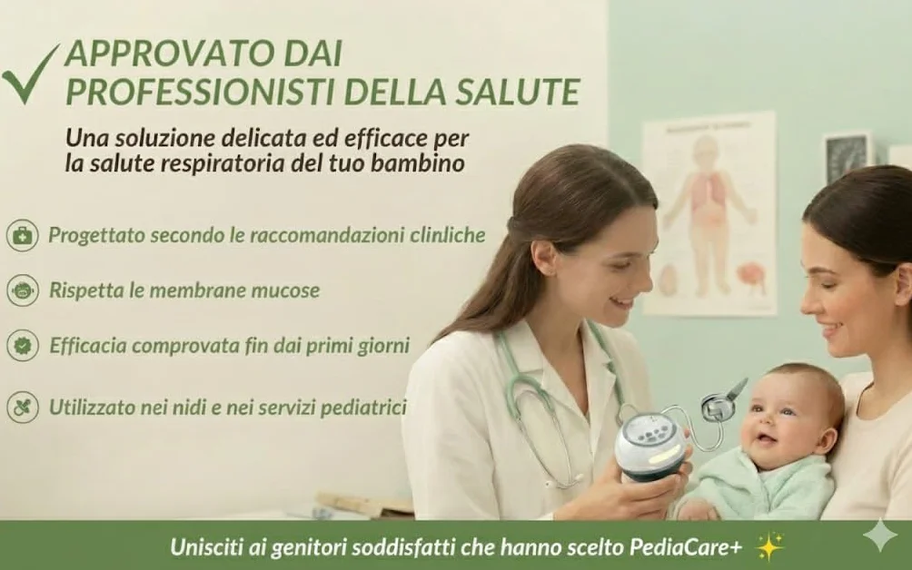 Pediacare+ Aspiratore Nasale Elettrico Neonato | 6 Livelli di Aspirazione, Display LCD, Musica Rilassante, LED Notturno, Ricaricabile, Igienico, Accessorio Utile per Neonati