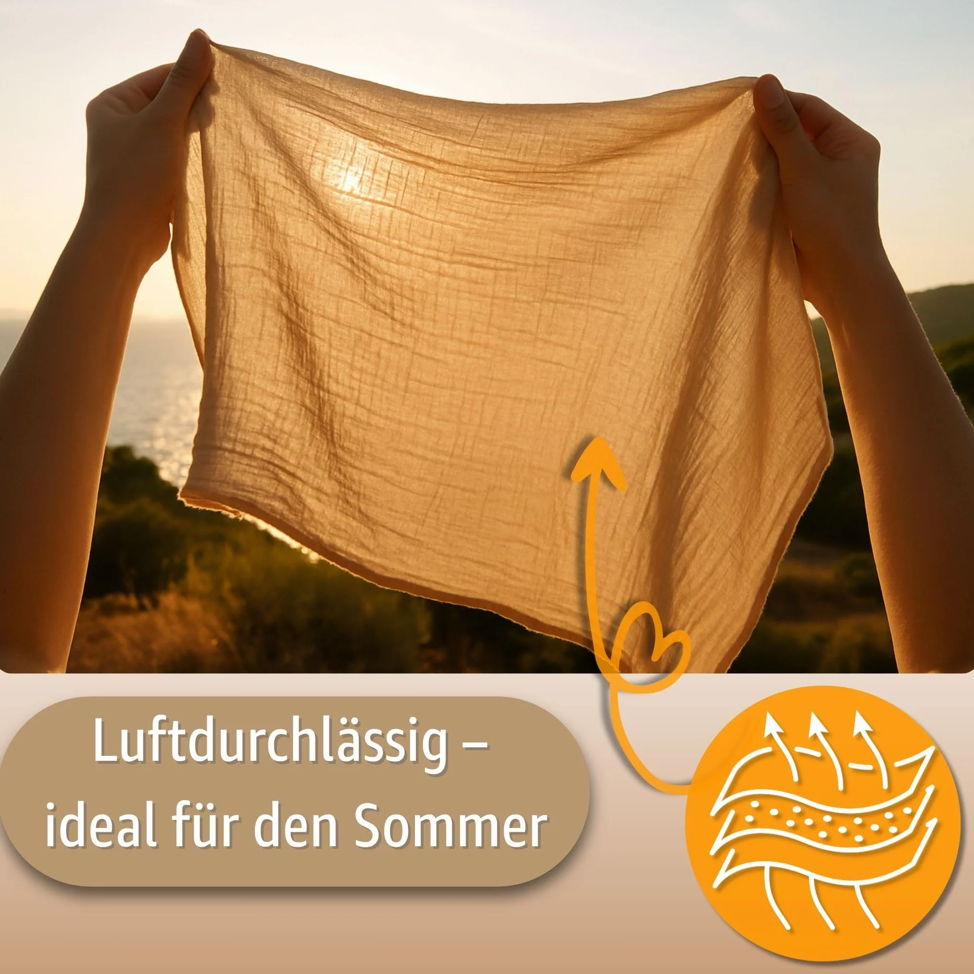 Sacco ovetto coperta mussola 85x85 cm - copertina per passeggino bebe per seggiolino auto bambino o swaddle neonato 0-6 mesi universale e lavabile Oeko-Tex Beige chiaro