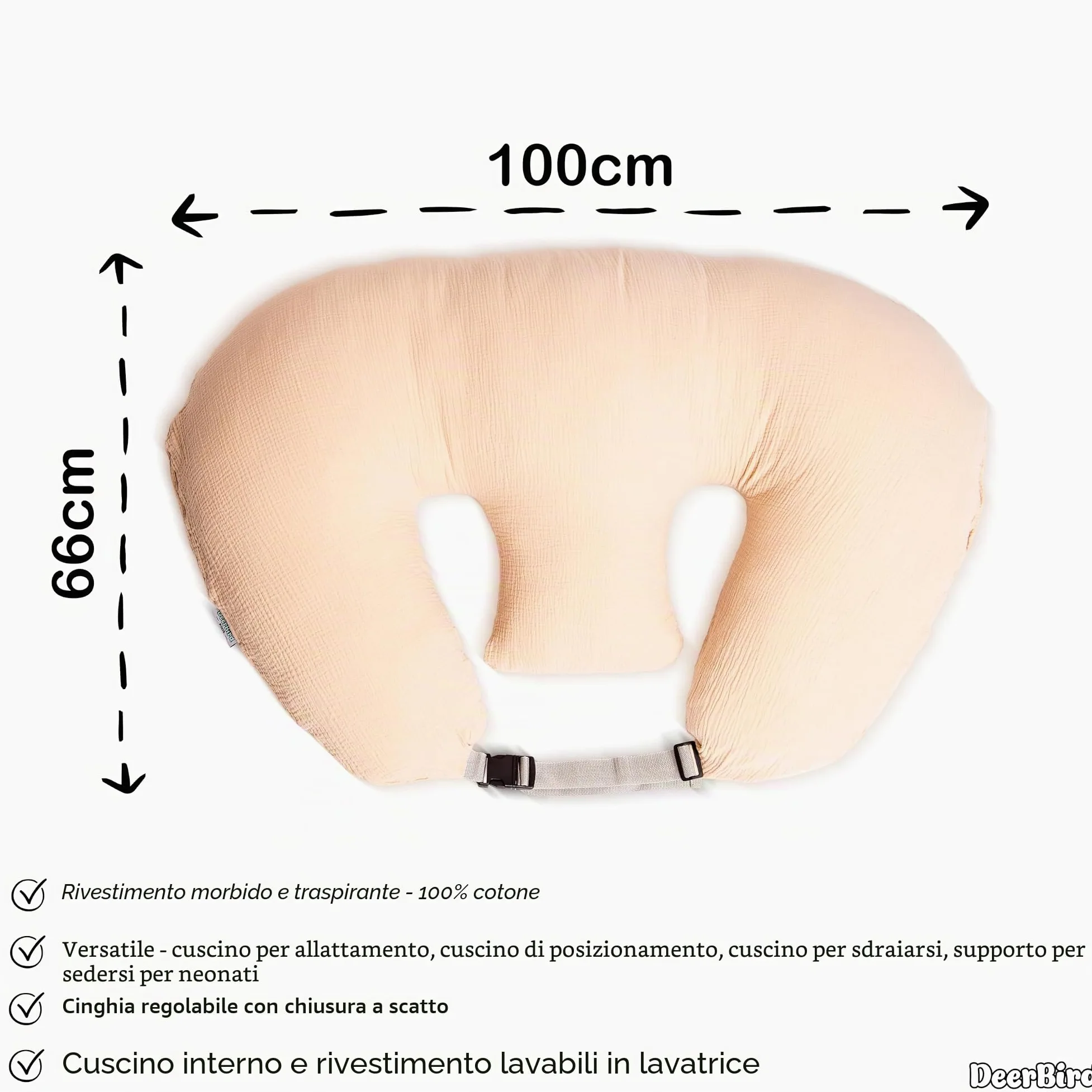 Cuscino per l'allattamento per gemelli con rivestimento lavabile in mussola di cotone, cuscino per allattamento, cuscino per gravidanza