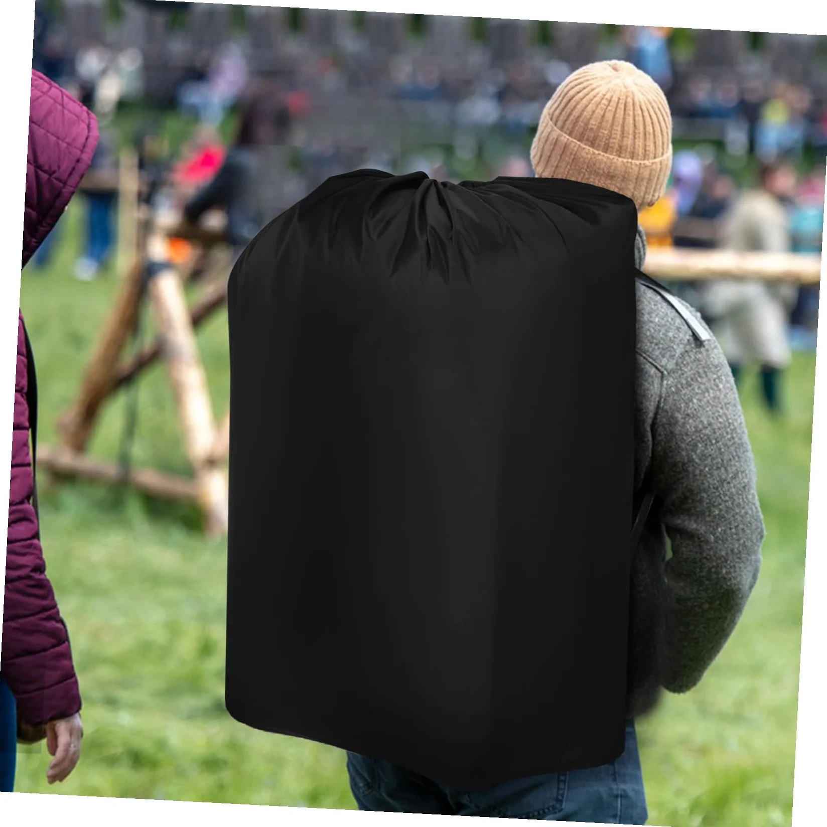 Levemolo Borsa da Viaggio per Passeggino, Organizer Leggero per Aereo | Nylon Nero, Due Tracolle e Chiusura Coulisse Bloccabile, per Tragitti Lunghi e Custodia Sicura