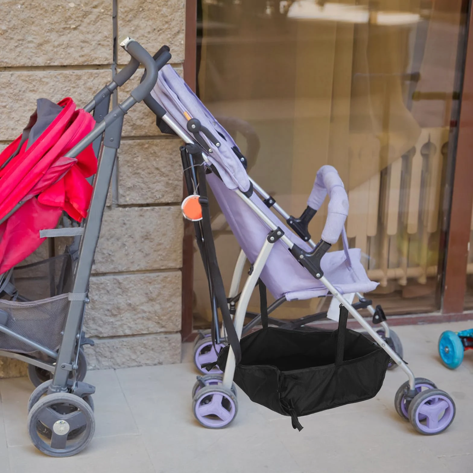 Gatuida Cestello portaoggetti universale per passeggino, accessorio per riporre il passeggino sotto la borsa, organizer facile da installare per accessori da viaggio e da esterno.