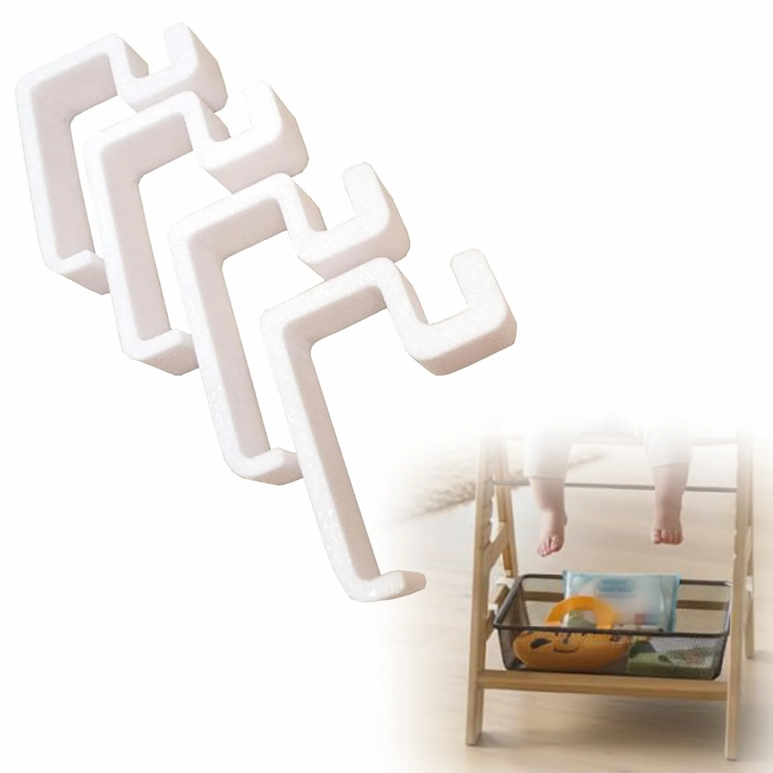 Adattatore Adatto per Seggiolone Hauck Alpha e Beta, Compatibile con Ikea Trofast Scatola e Cestino a Griglia, Fissaggio per Sedia Alta