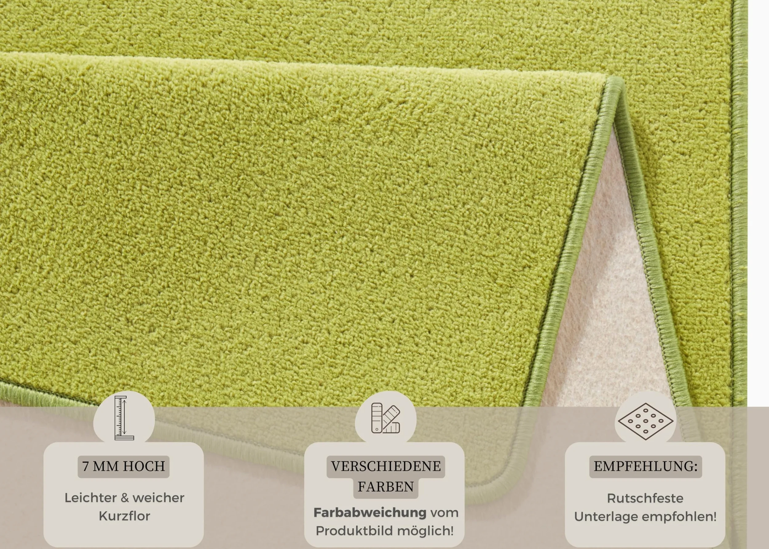 HANSE Home Fancy - Paracolpi per Lettino, 3 pz, in Polipropilene, 67 x 250 x 0,7 cm, Colore: Verde