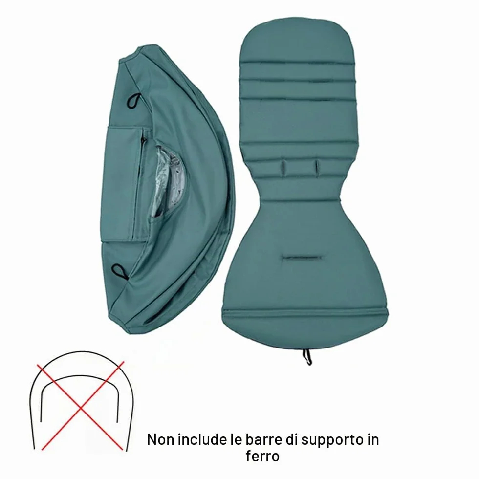 Baldacchino e cuscino per seggiolino per passeggino compatibili con Babyzen YOYO 2 e YOYO+, kit di ricambio di accessori per passeggino, tessuto impermeabile a doppio strato (blu acqua)