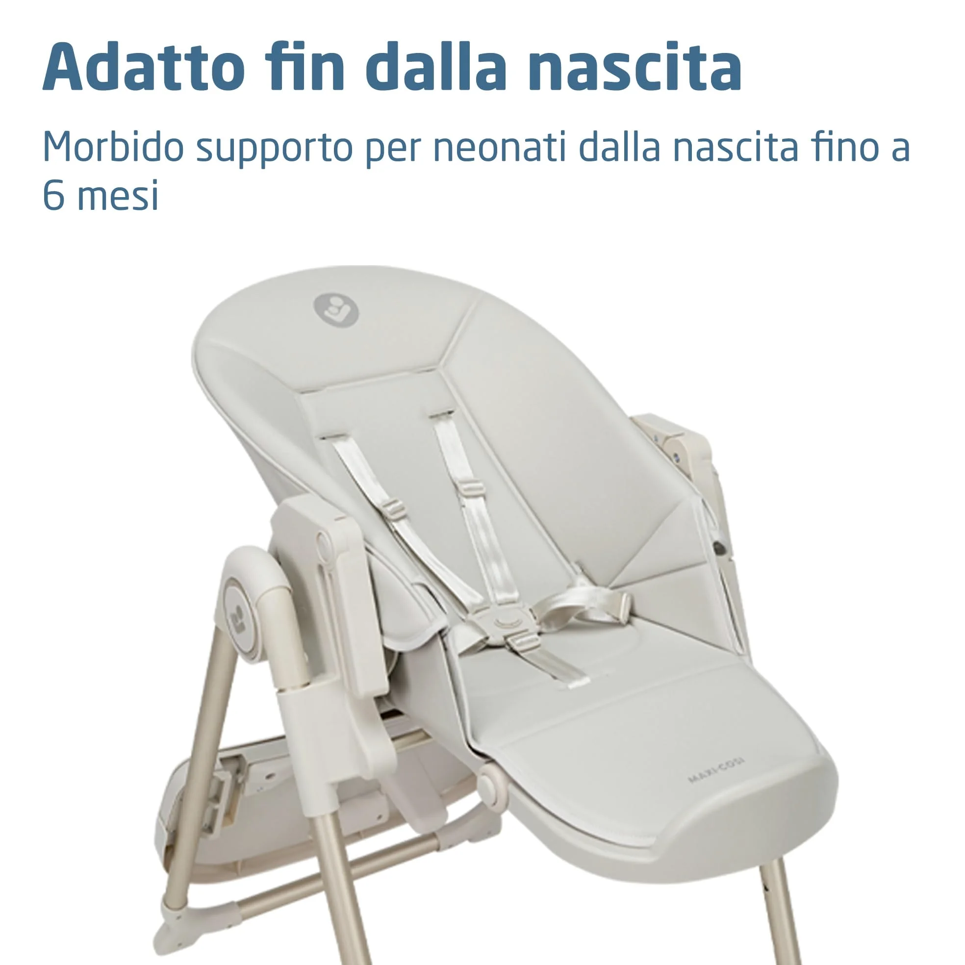 Maxi-Cosi Ava2,Seggiolone Pappa 0-3 Anni (Fino a 15 kg), Seggiolone Pieghevole Compatto, Leggero (9,45 kg), 5 Reclinazioni e 6 Altezze, Vassoio Rimovibile Con Una Mano, 2 Ruote, Elegance Beige