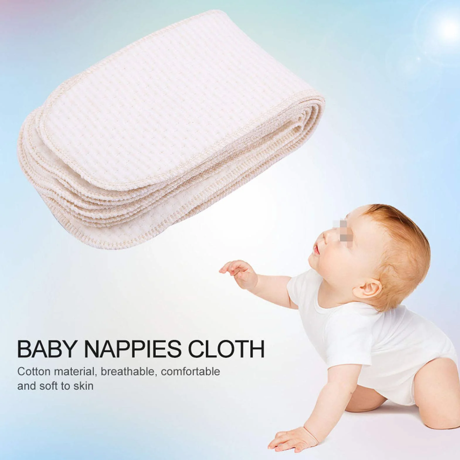 Pannolino di Stoffa, Lavabile Riutilizzabile con Inserto, Pannolino Cotone 10 Pezzi for Neonati Bambini Estate Giorni Caldi